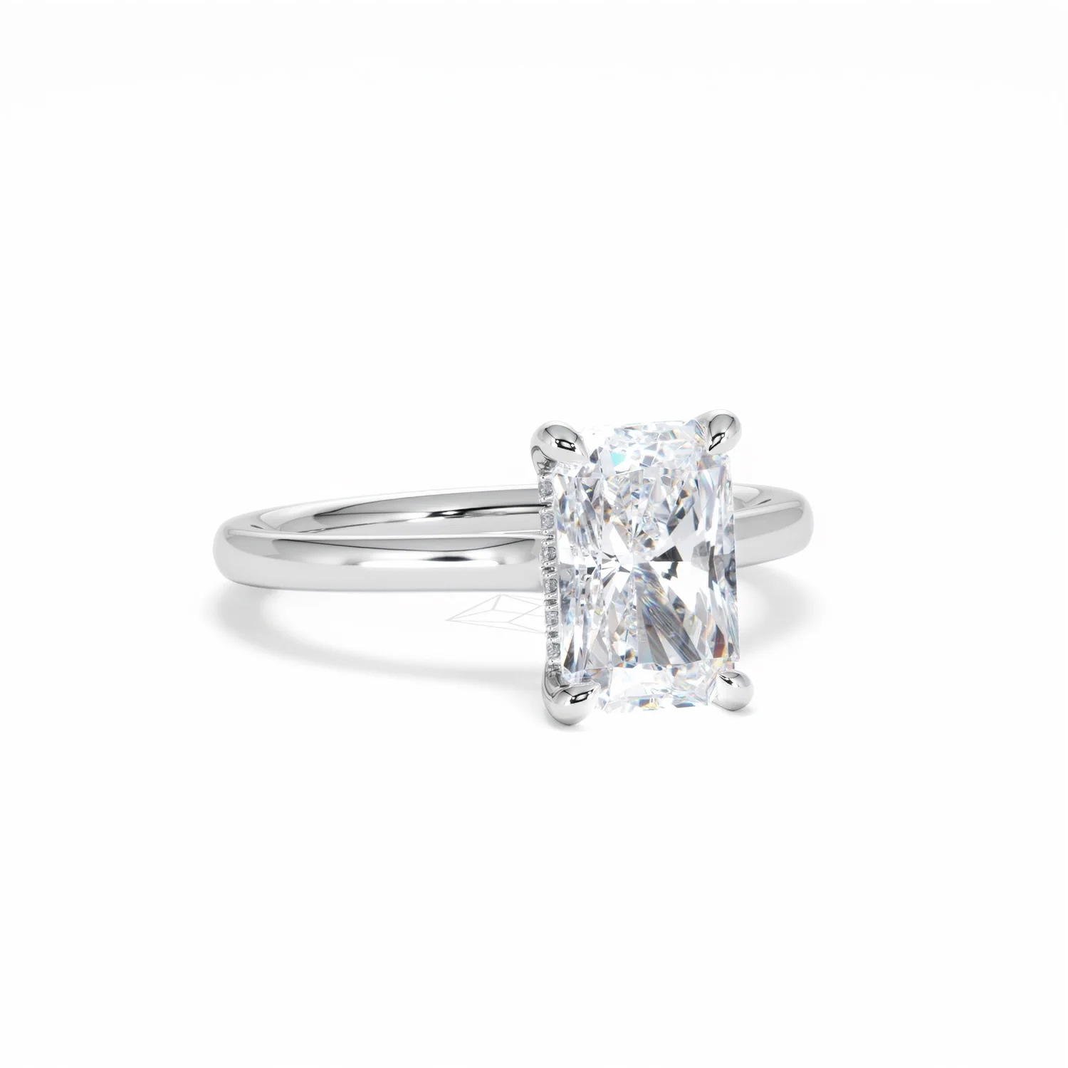 Amora Radiant 2.00ct Hidden Halo Lab Diamond Engagement Ring F/VS1 Set in Platinum - Image 14