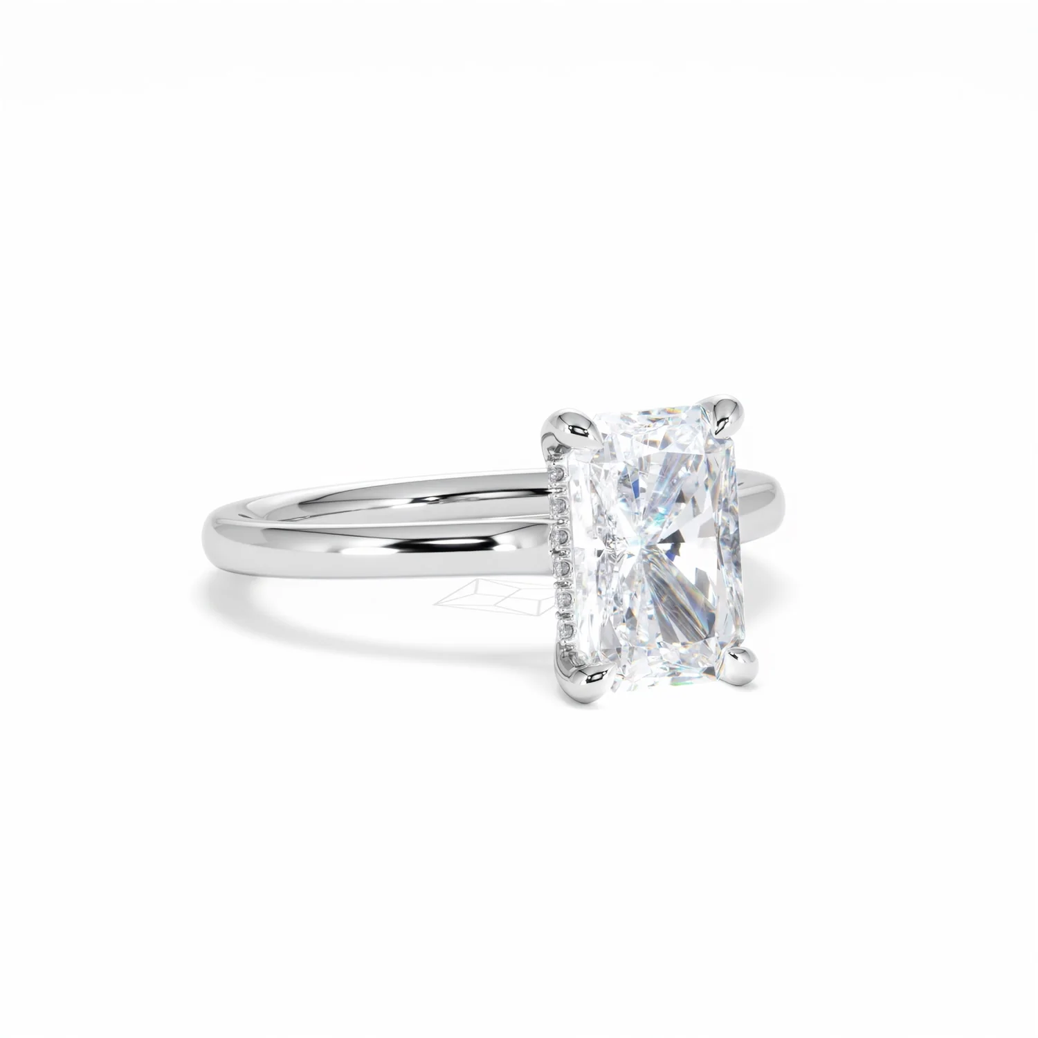 Amora Radiant 2.00ct Hidden Halo Lab Diamond Engagement Ring F/VS1 Set in Platinum - Image 15