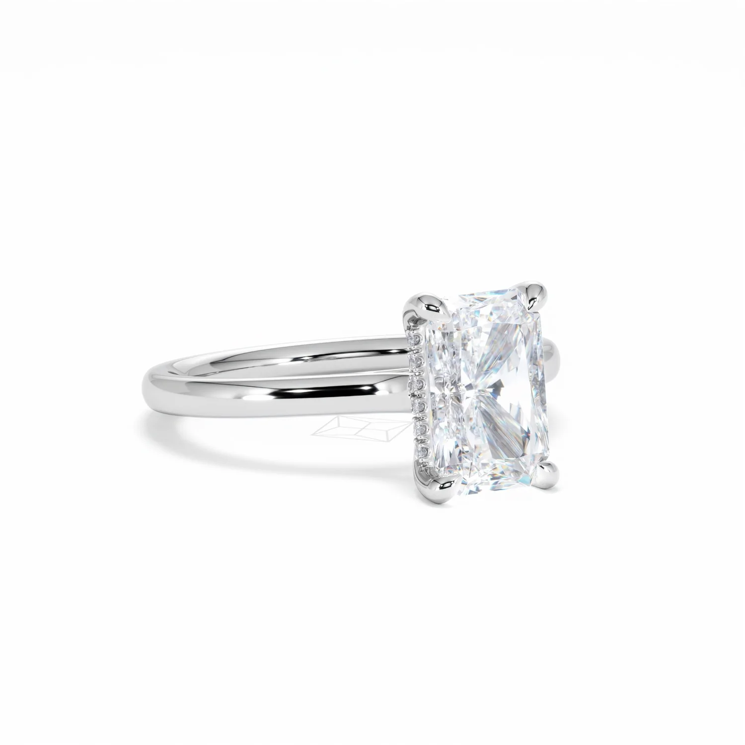 Amora Radiant 2.00ct Hidden Halo Lab Diamond Engagement Ring F/VS1 Set in Platinum - Image 16