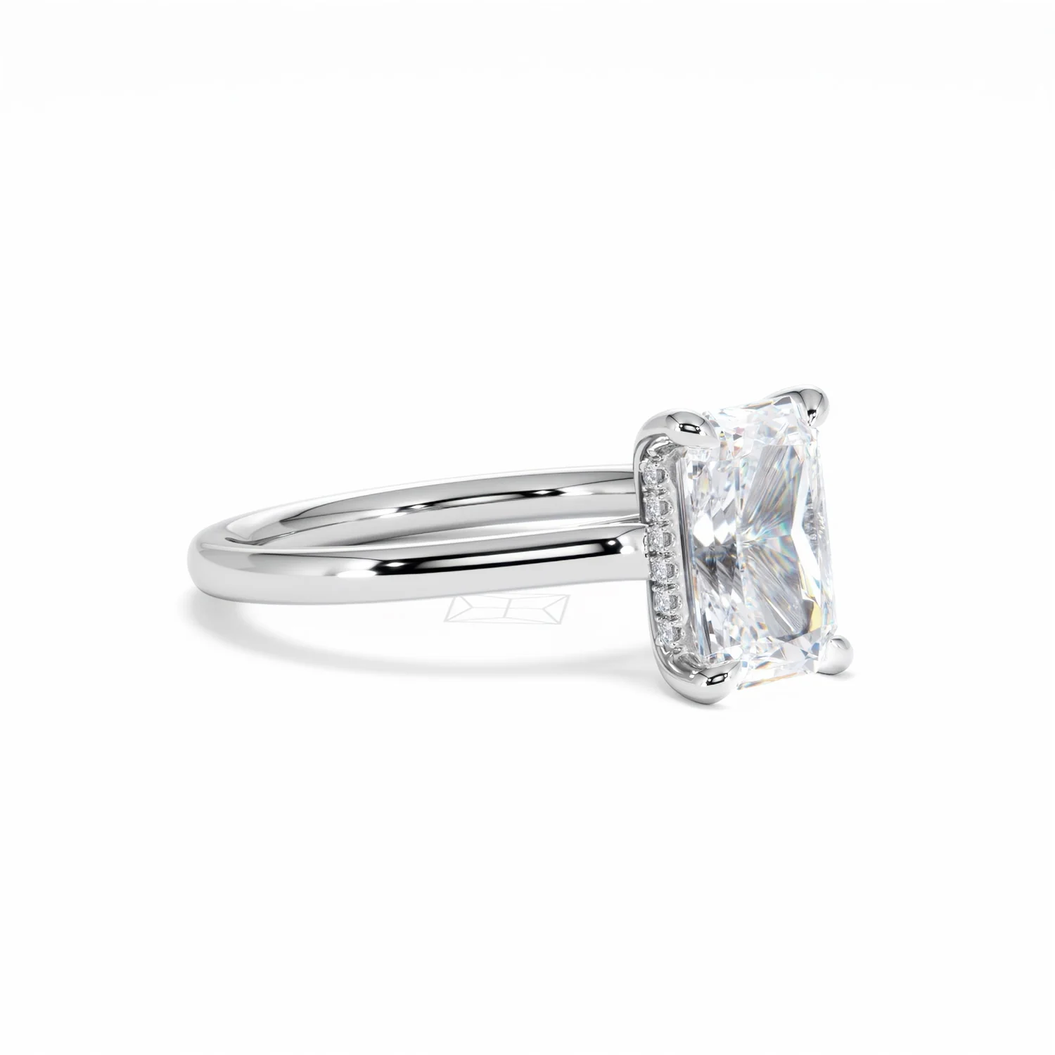 Amora Radiant 2.00ct Hidden Halo Lab Diamond Engagement Ring F/VS1 Set in Platinum - Image 19
