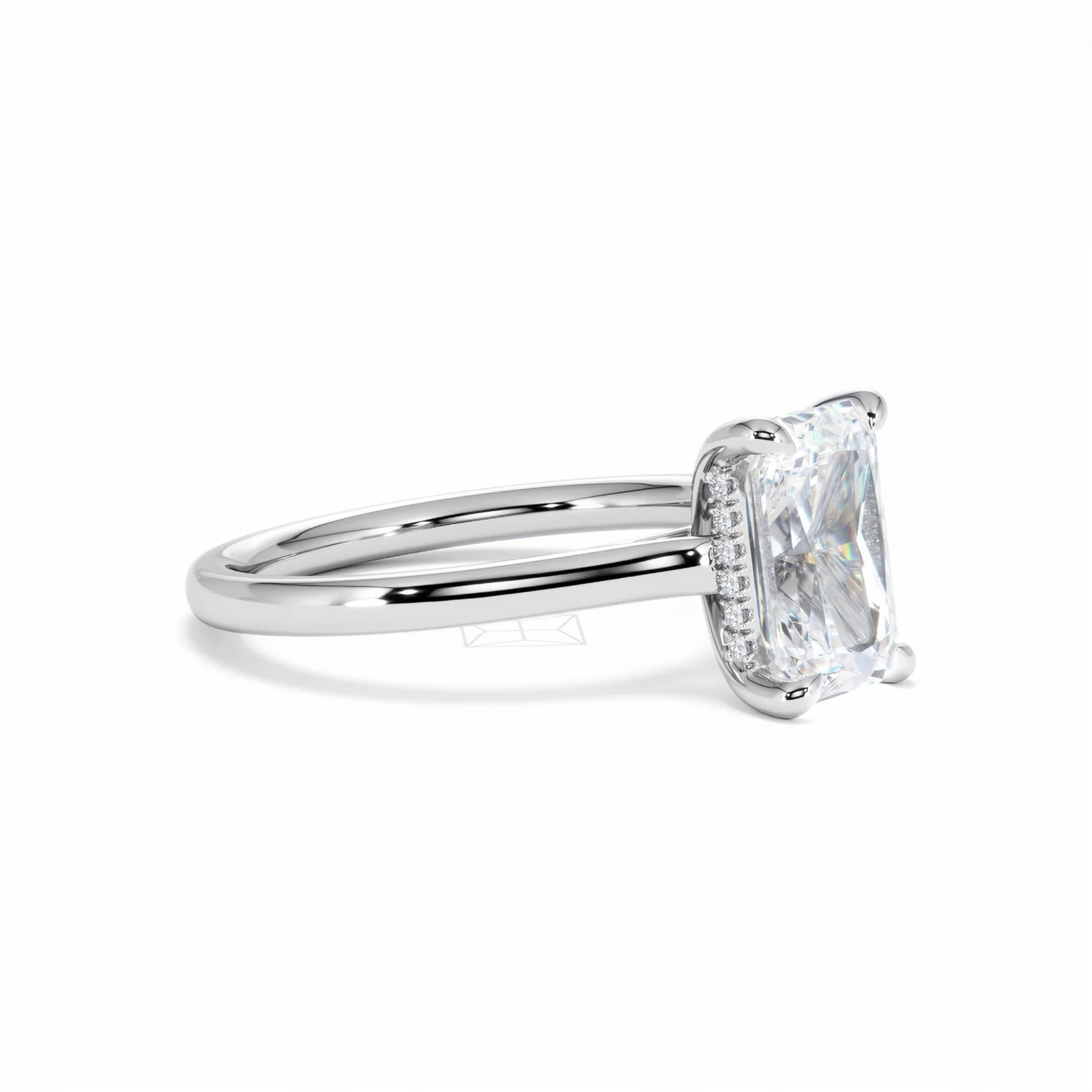 Amora Radiant 2.00ct Hidden Halo Lab Diamond Engagement Ring F/VS1 Set in Platinum - Image 21