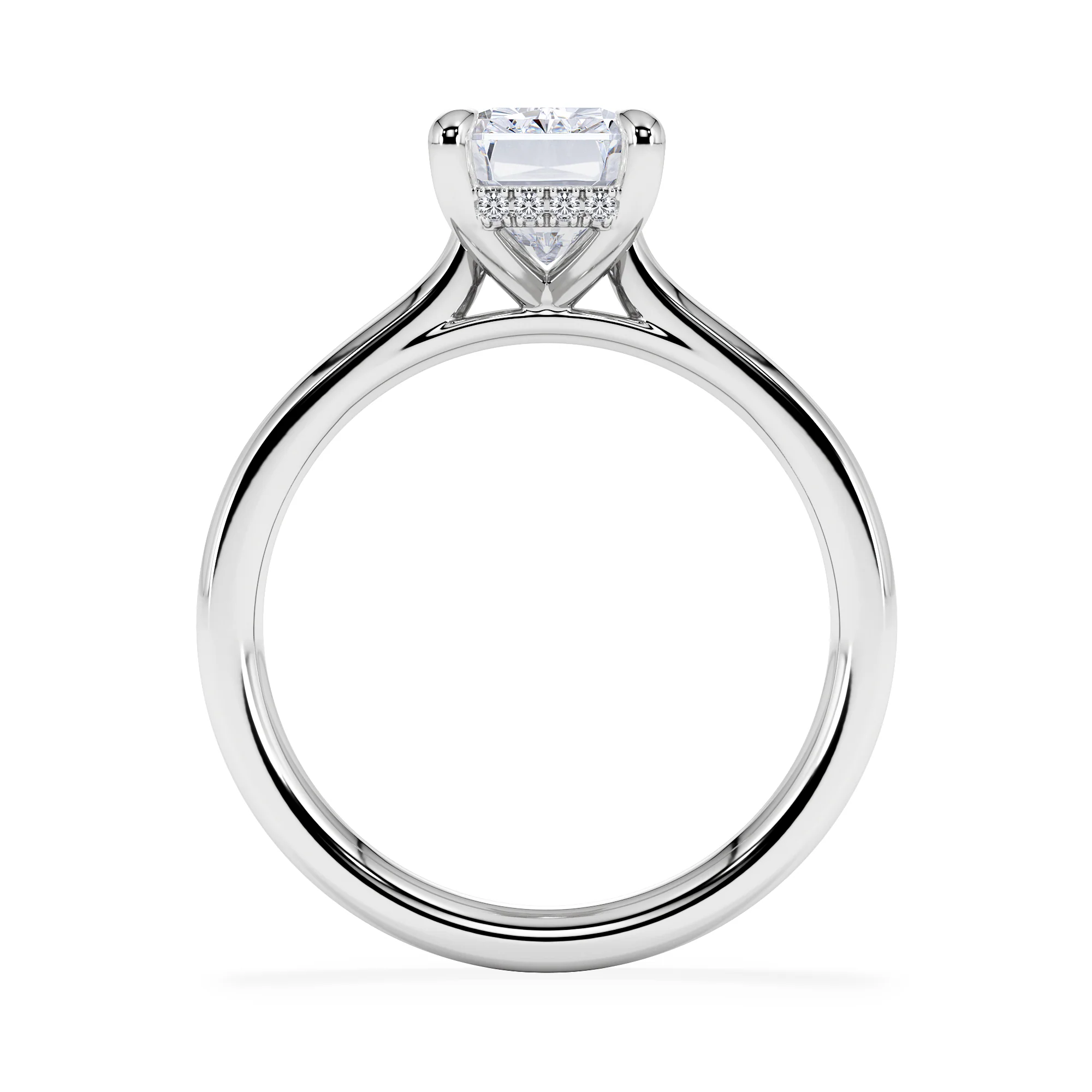 Amora Radiant 2.00ct Hidden Halo Lab Diamond Engagement Ring F/VS1 Set in Platinum - Image 3