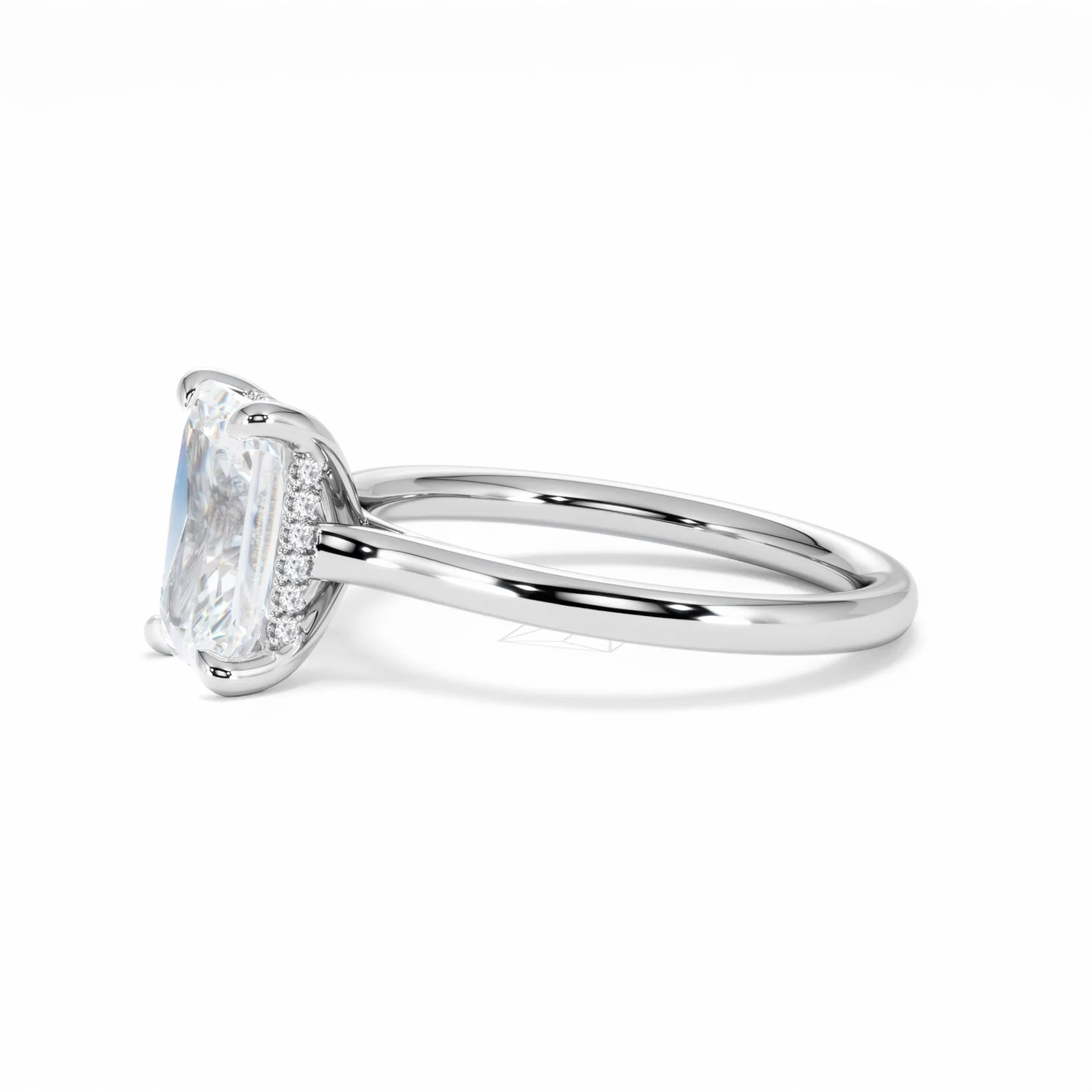 Amora Radiant 2.00ct Hidden Halo Lab Diamond Engagement Ring F/VS1 Set in Platinum - Image 75