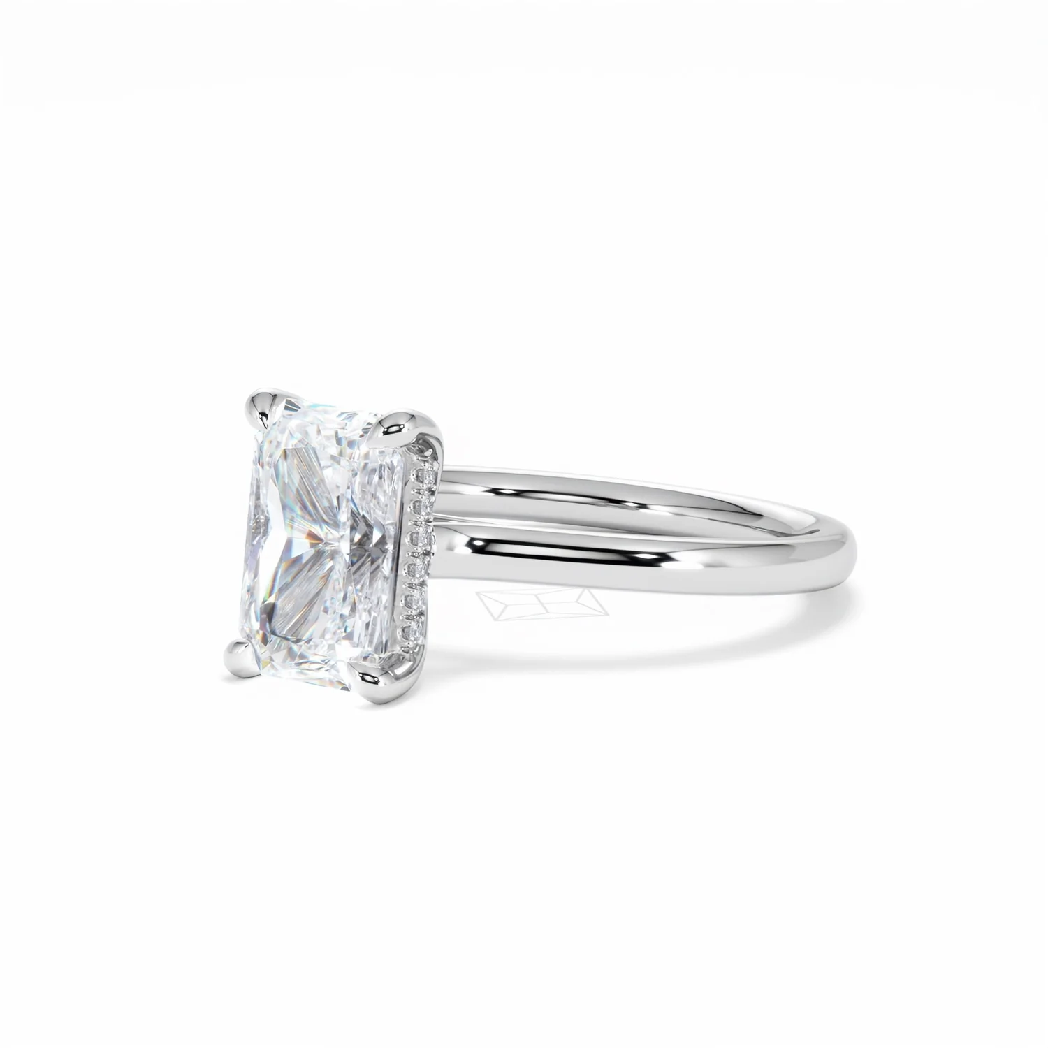 Amora Radiant 2.00ct Hidden Halo Lab Diamond Engagement Ring F/VS1 Set in Platinum - Image 82