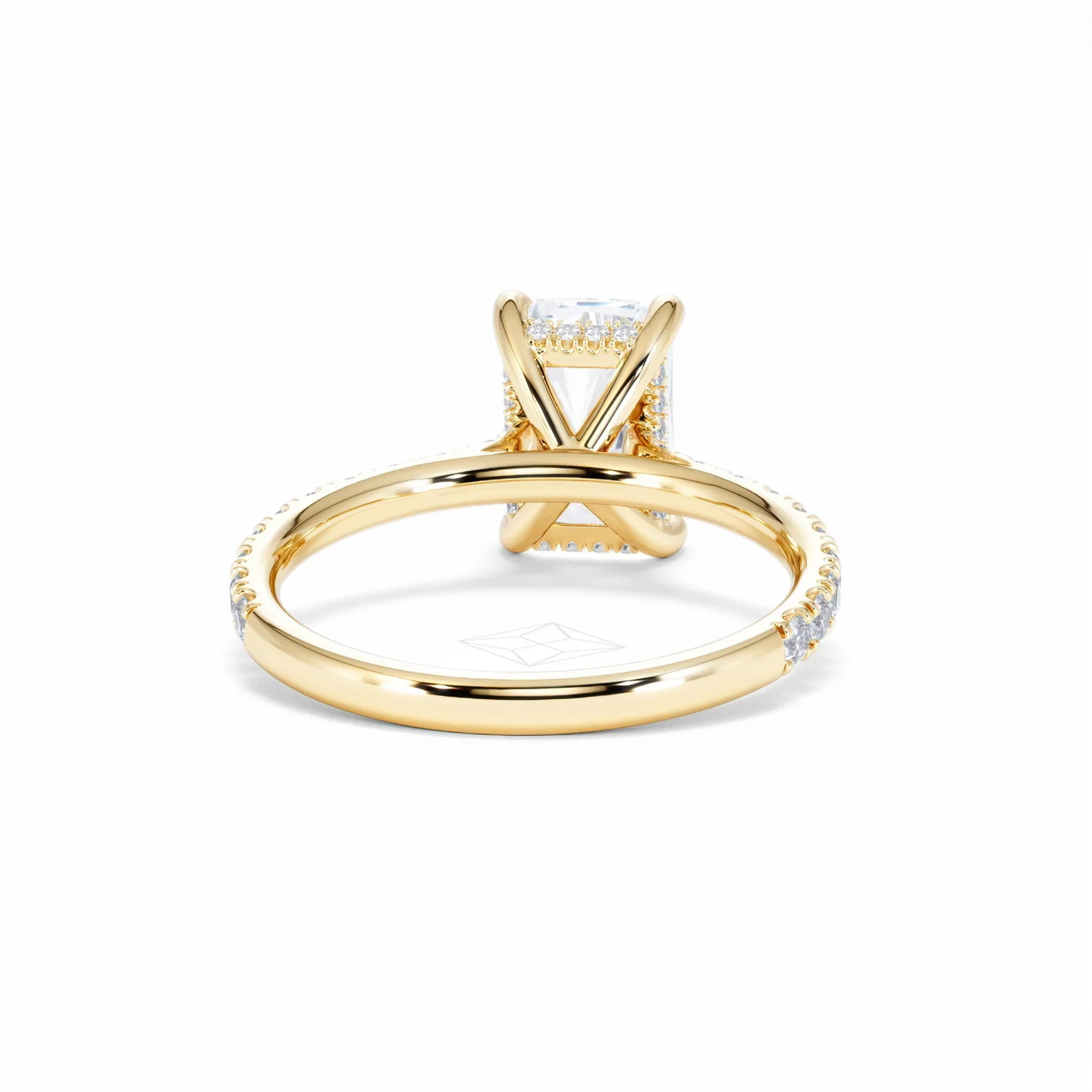 Amora Radiant 2.00ct Hidden Halo Lab Diamond Engagement Ring With Side Stones Set in 18K Gold - Image 47