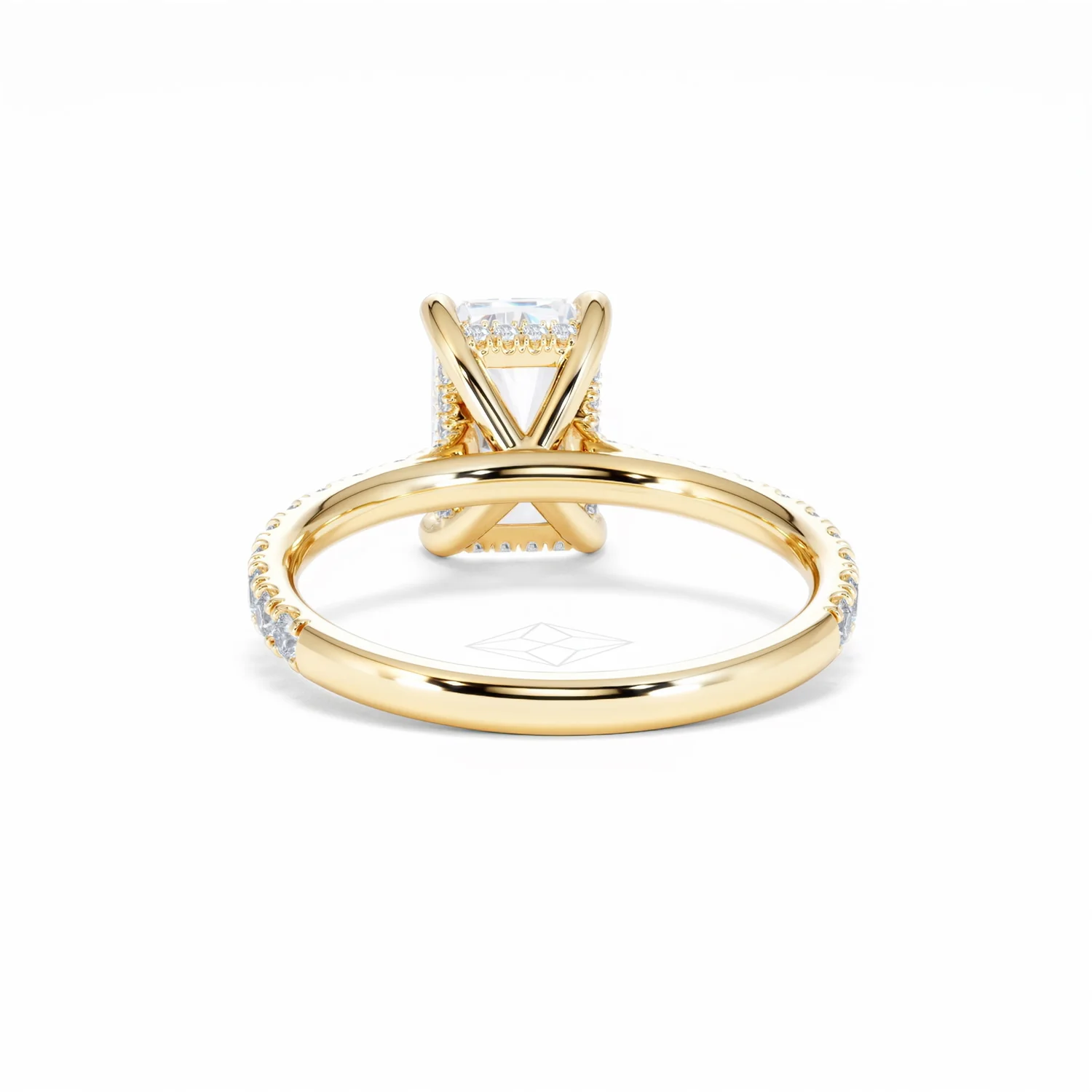 Amora Radiant 2.00ct Hidden Halo Lab Diamond Engagement Ring With Side Stones Set in 18K Gold - Image 50