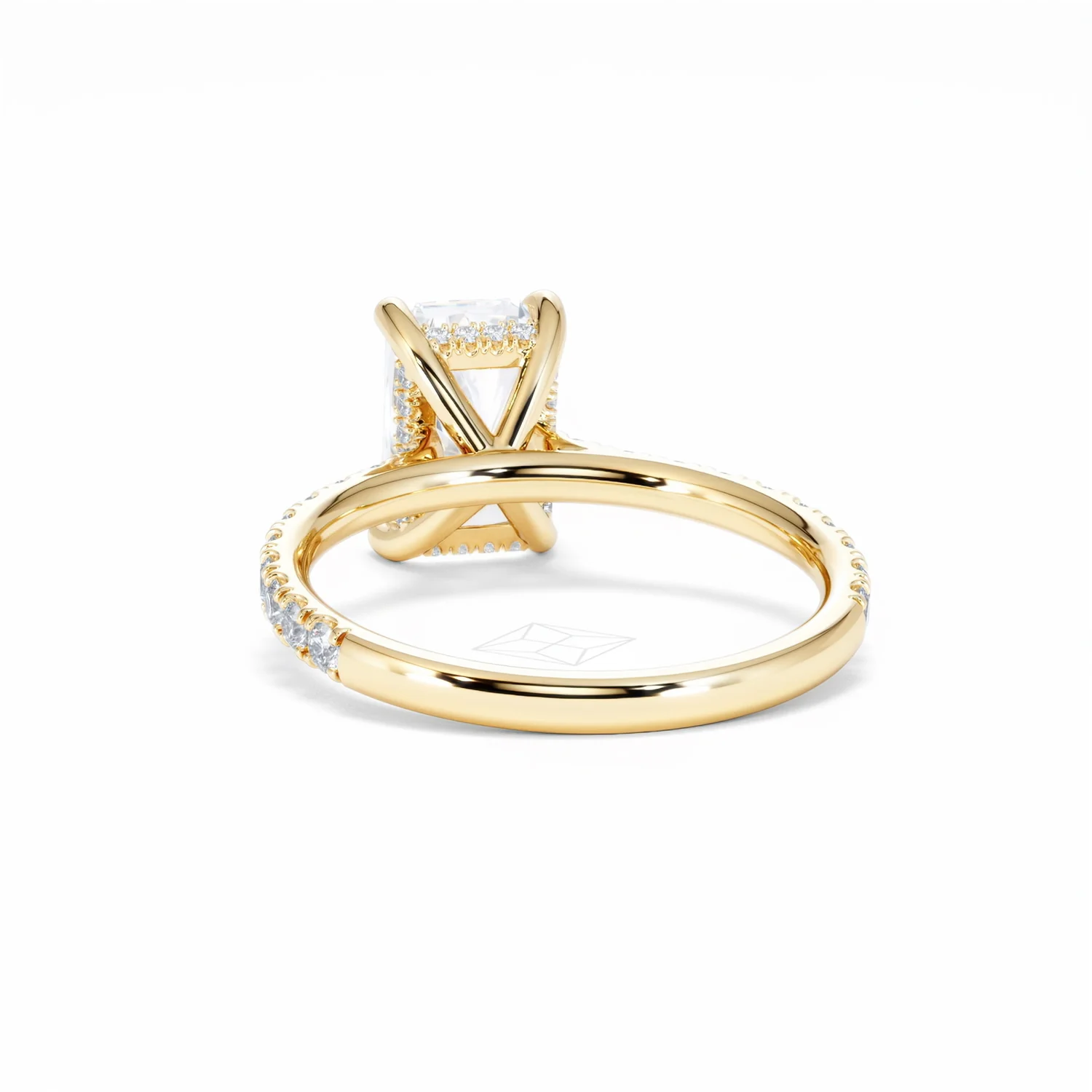 Amora Radiant 2.00ct Hidden Halo Lab Diamond Engagement Ring With Side Stones Set in 18K Gold - Image 52