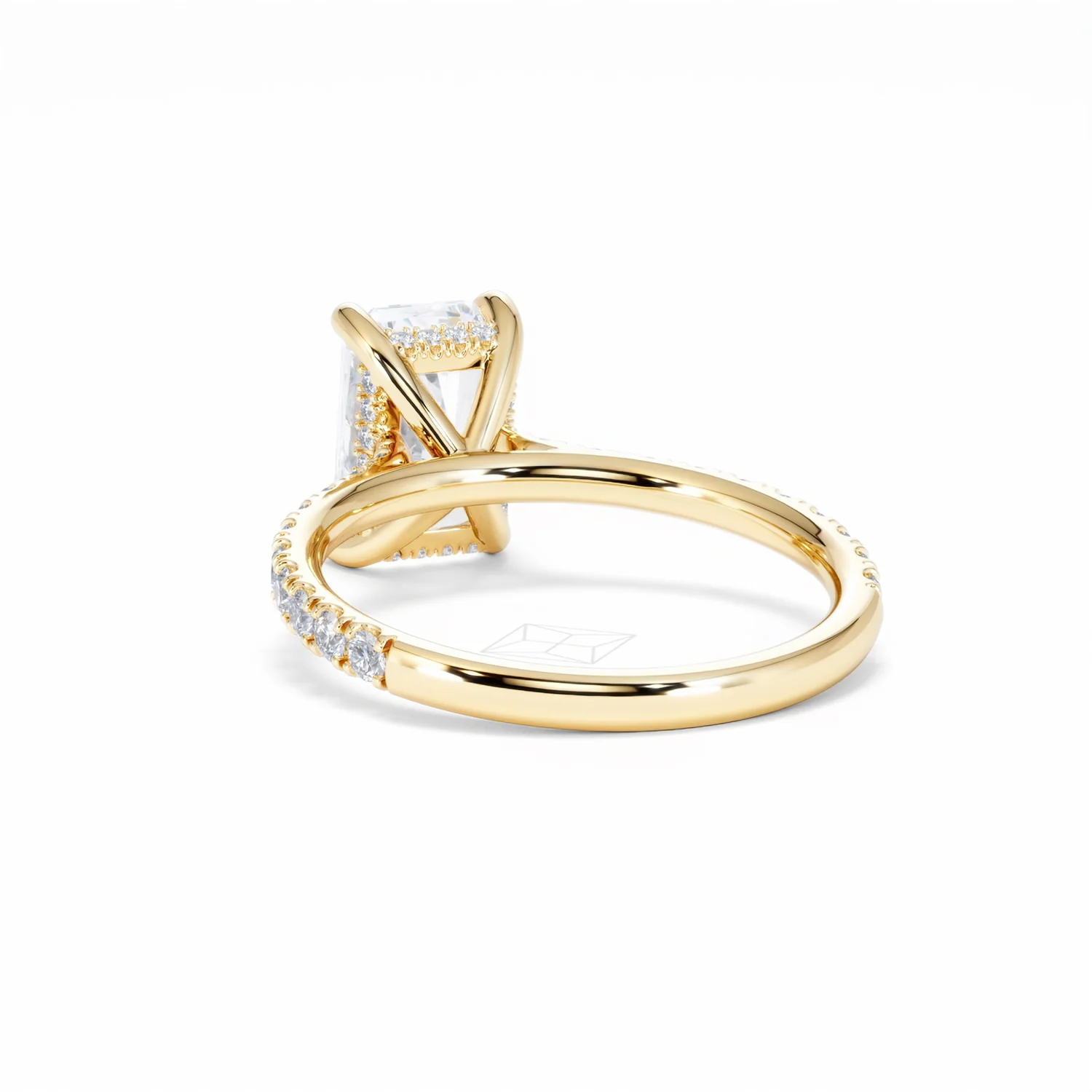 Amora Radiant 2.00ct Hidden Halo Lab Diamond Engagement Ring With Side Stones Set in 18K Gold - Image 54