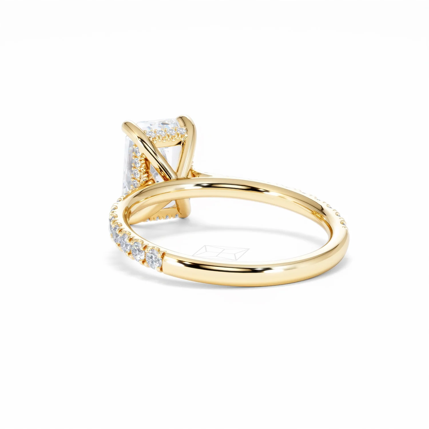 Amora Radiant 2.00ct Hidden Halo Lab Diamond Engagement Ring With Side Stones Set in 18K Gold - Image 55