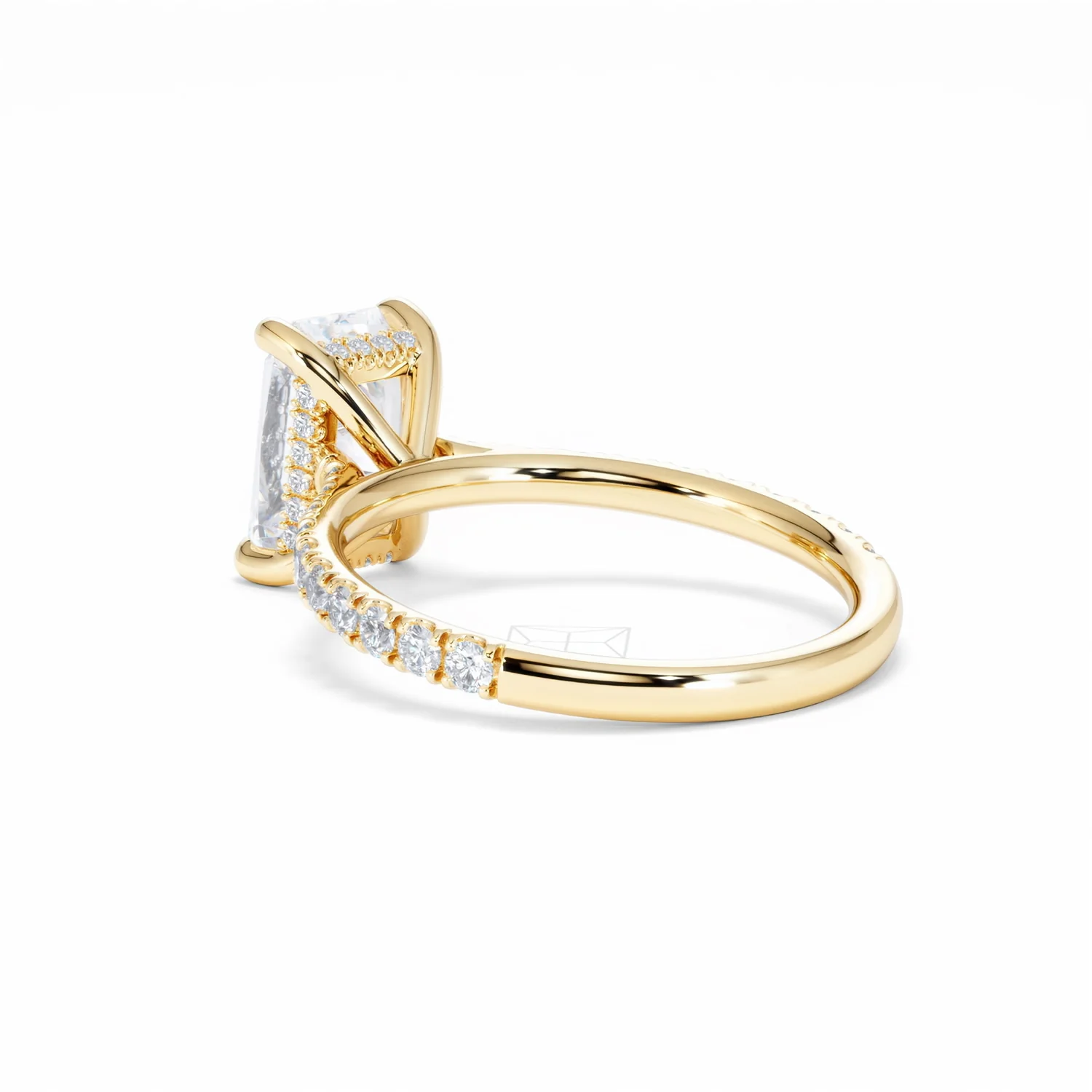 Amora Radiant 2.00ct Hidden Halo Lab Diamond Engagement Ring With Side Stones Set in 18K Gold - Image 58