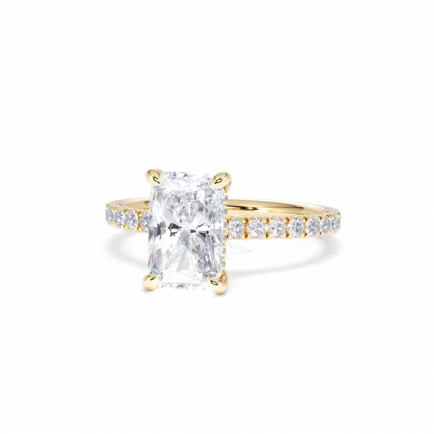 Amora Radiant 2.00ct Hidden Halo Lab Diamond Engagement Ring With Side Stones Set in 18K Gold - Image 86
