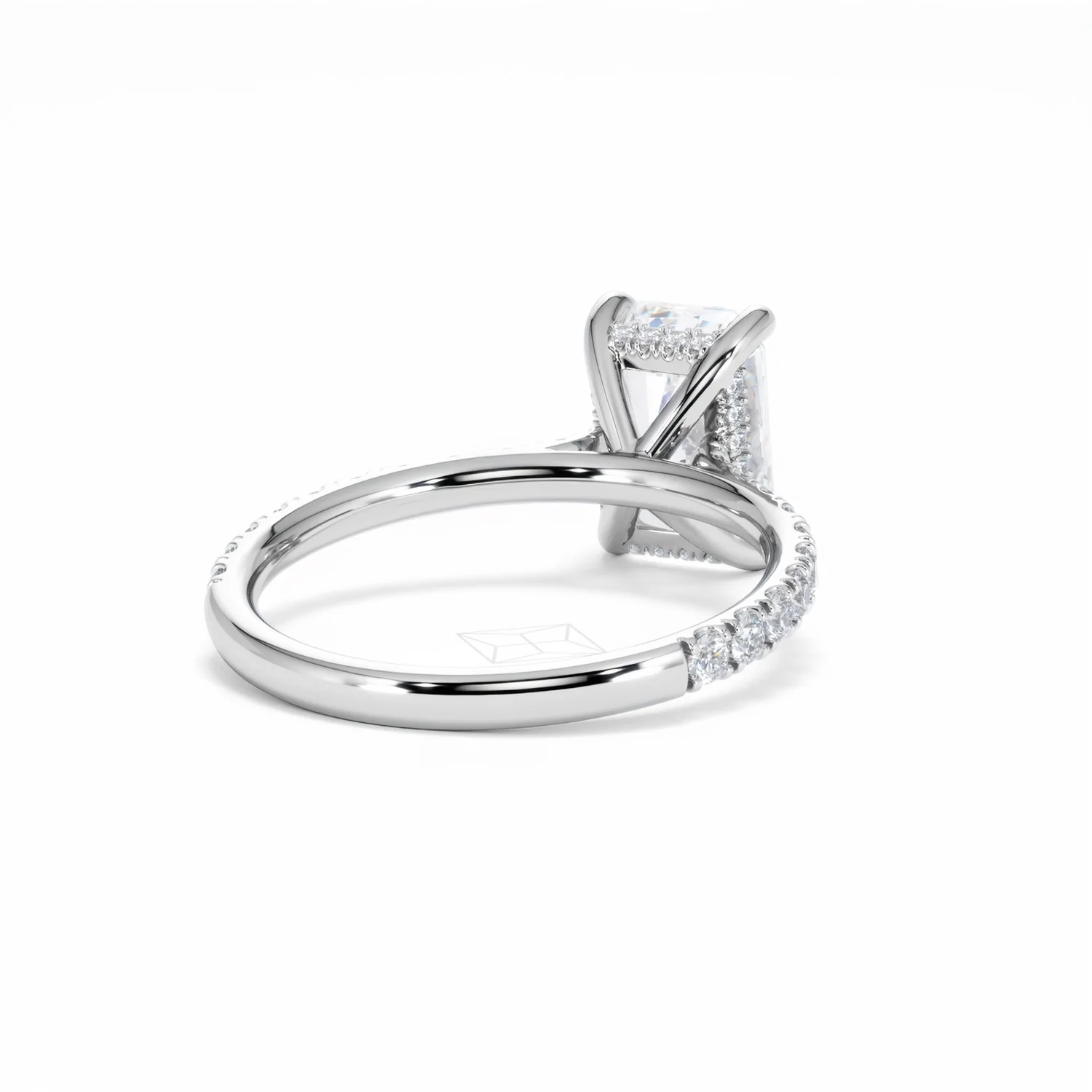 Amora Radiant 2.00ct Hidden Halo Lab Diamond Engagement Ring With Side Stones Set in Platinum - Image 44