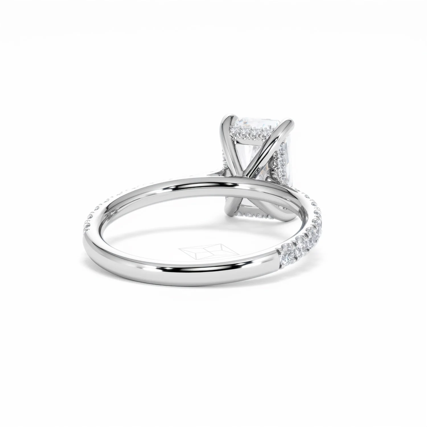 Amora Radiant 2.00ct Hidden Halo Lab Diamond Engagement Ring With Side Stones Set in Platinum - Image 45