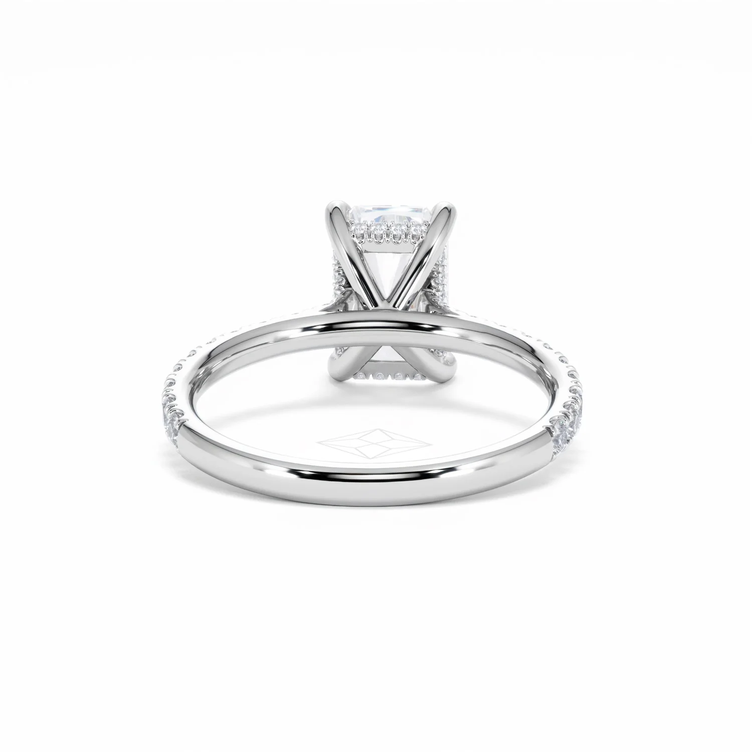 Amora Radiant 2.00ct Hidden Halo Lab Diamond Engagement Ring With Side Stones Set in Platinum - Image 49