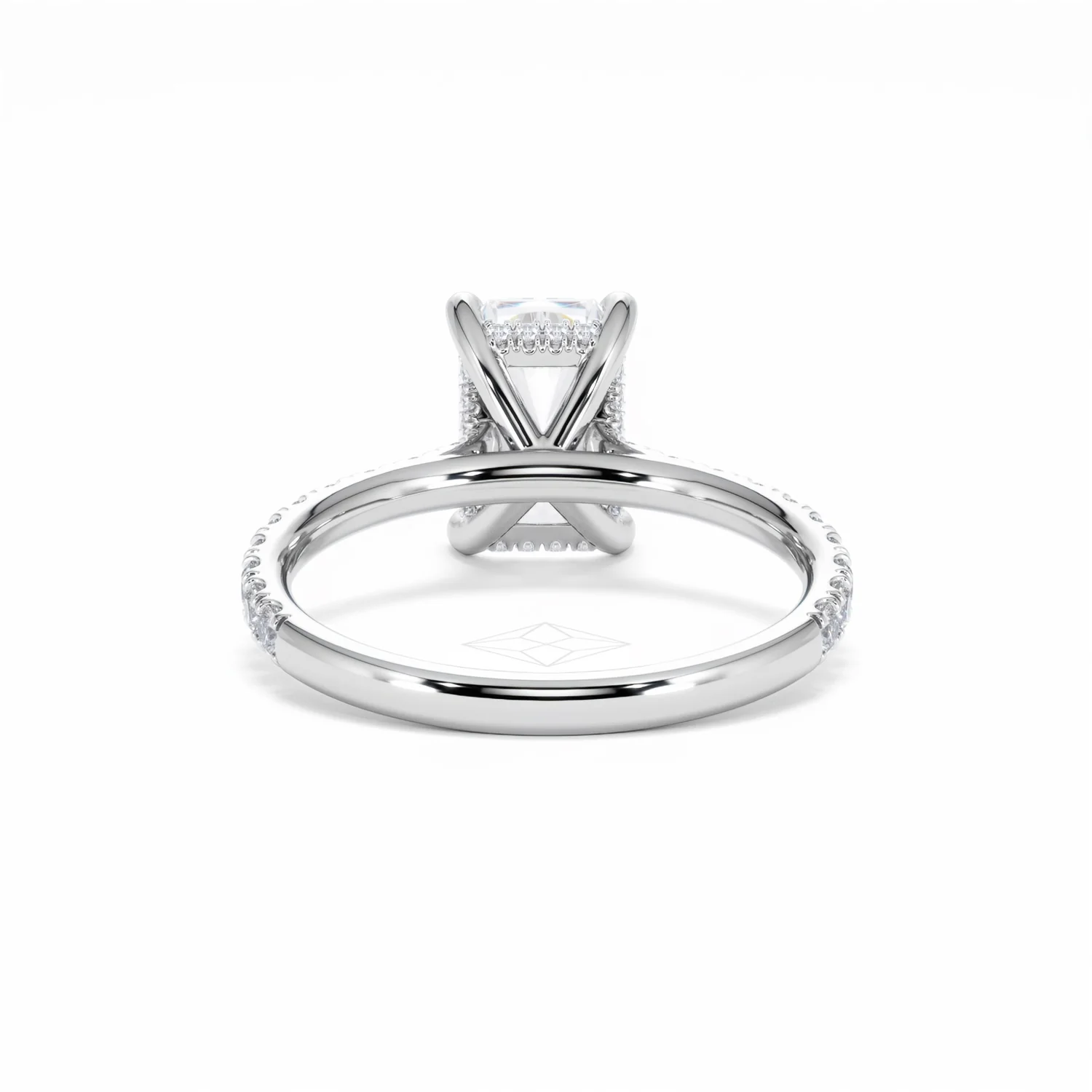 Amora Radiant 2.00ct Hidden Halo Lab Diamond Engagement Ring With Side Stones Set in Platinum - Image 50