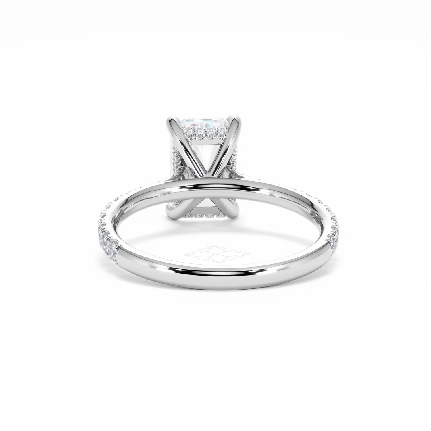 Amora Radiant 2.00ct Hidden Halo Lab Diamond Engagement Ring With Side Stones Set in Platinum - Image 51