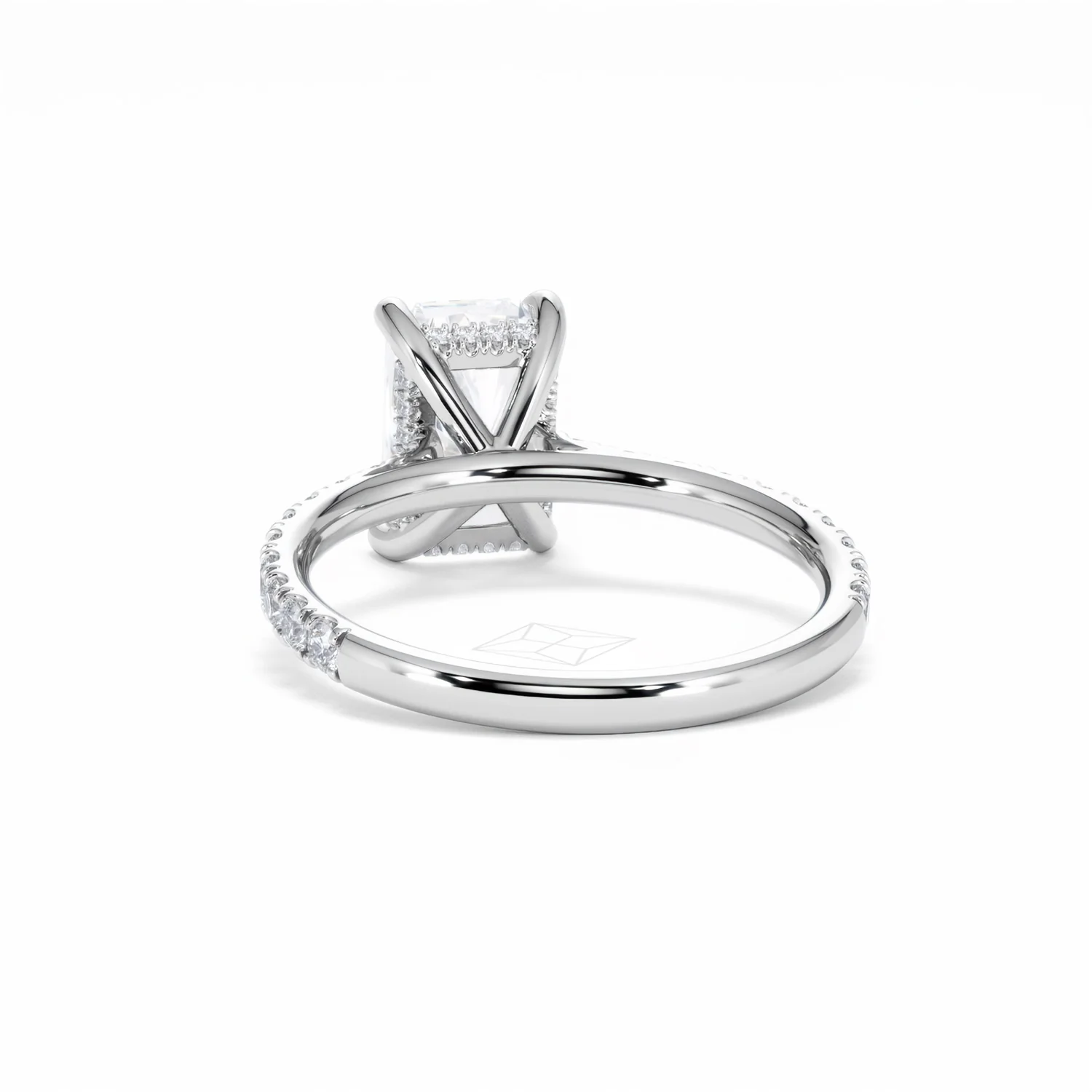 Amora Radiant 2.00ct Hidden Halo Lab Diamond Engagement Ring With Side Stones Set in Platinum - Image 53