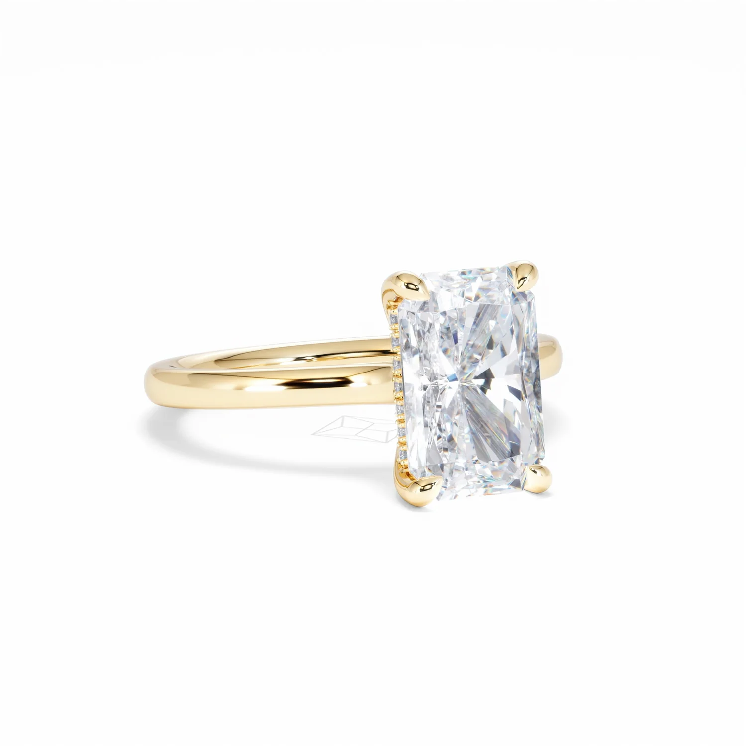 Amora Radiant 3.00ct Hidden Halo Lab Diamond Engagement Ring G/VS1 Set in 18K Gold - Image 15