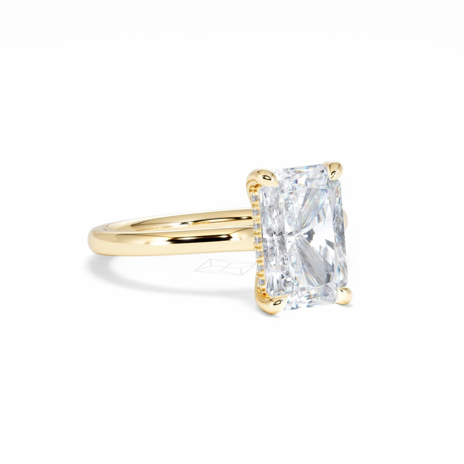 Amora Radiant 3.00ct Hidden Halo Lab Diamond Engagement Ring G/VS1 Set in 18K Gold - Image 16