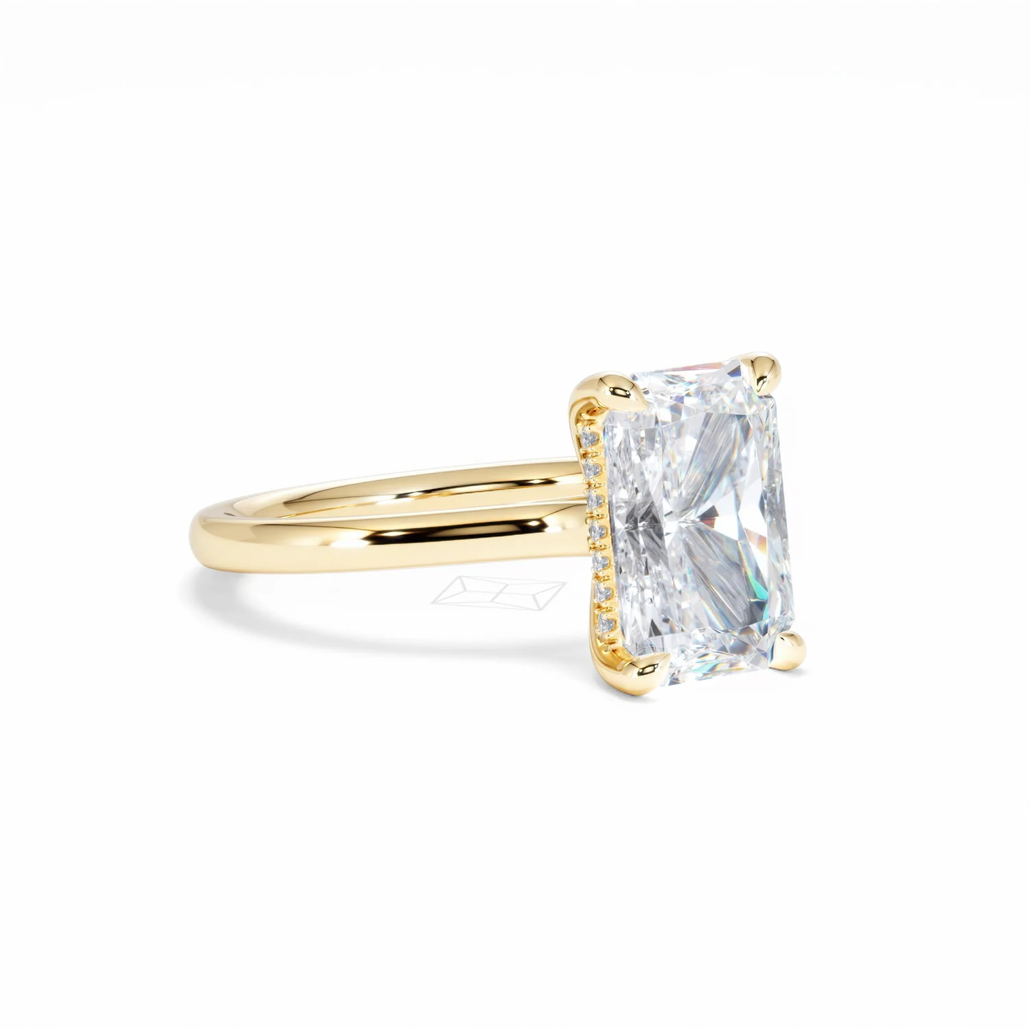 Amora Radiant 3.00ct Hidden Halo Lab Diamond Engagement Ring G/VS1 Set in 18K Gold - Image 17