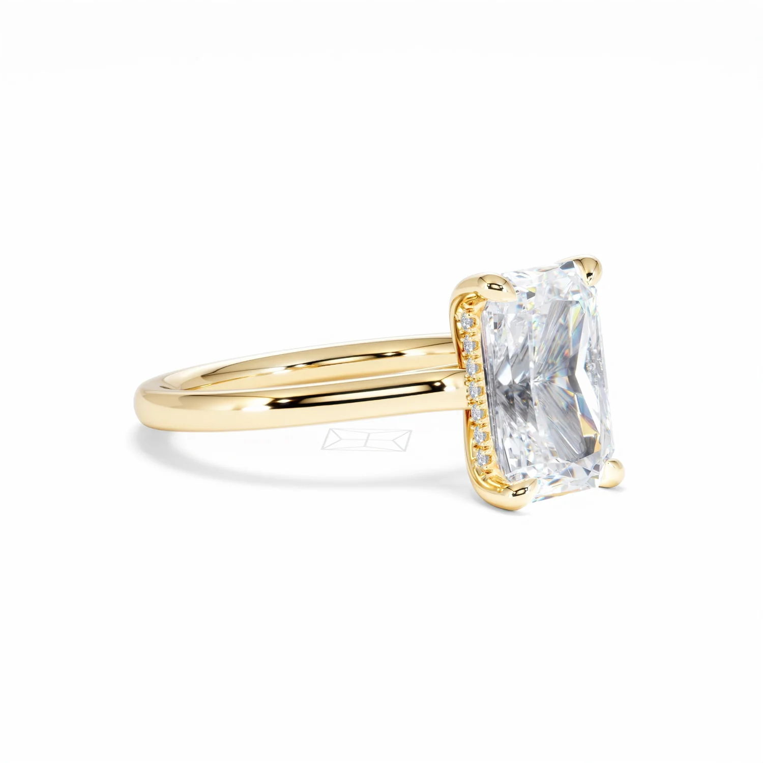 Amora Radiant 3.00ct Hidden Halo Lab Diamond Engagement Ring G/VS1 Set in 18K Gold - Image 19