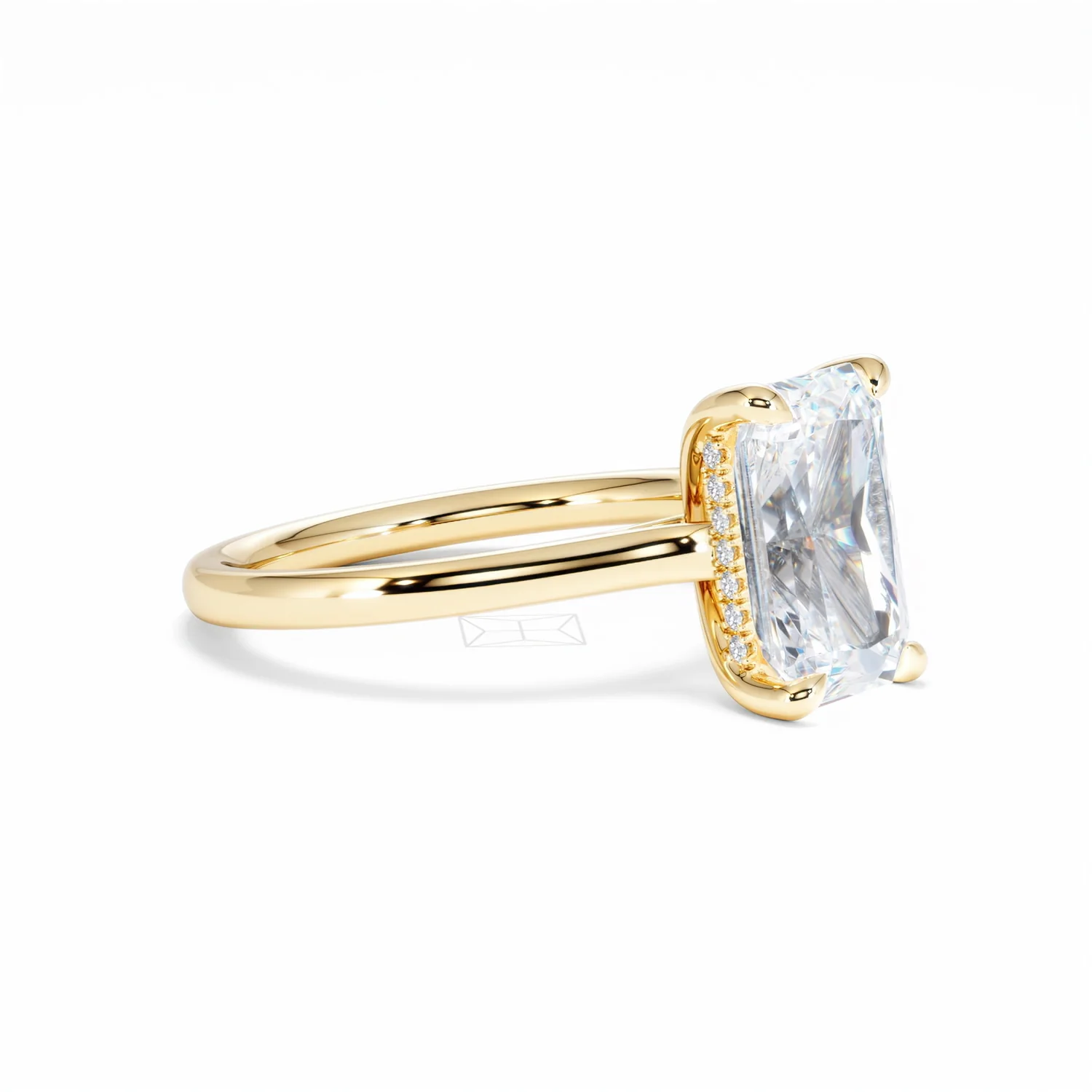 Amora Radiant 3.00ct Hidden Halo Lab Diamond Engagement Ring G/VS1 Set in 18K Gold - Image 21