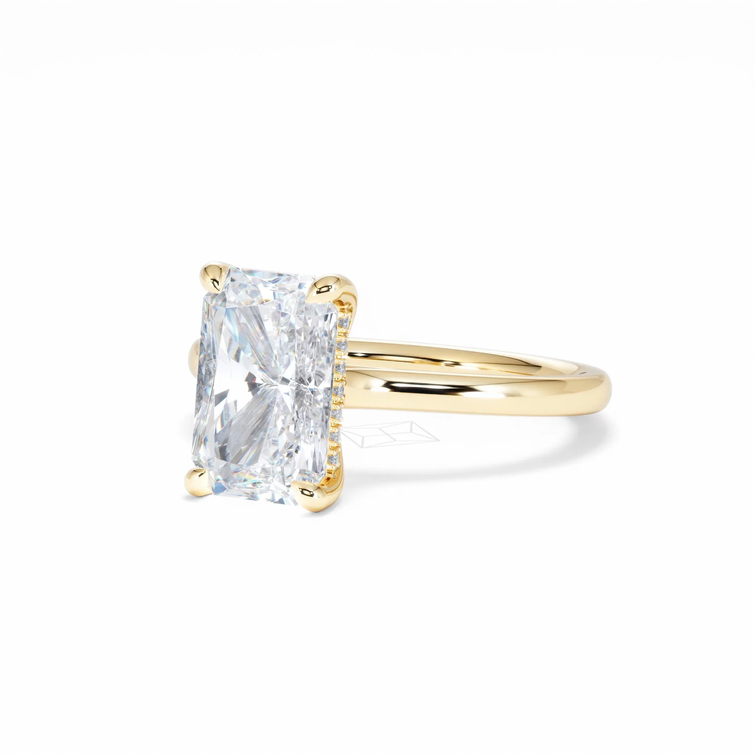 Amora Radiant 3.00ct Hidden Halo Lab Diamond Engagement Ring G/VS1 Set in 18K Gold - Image 84