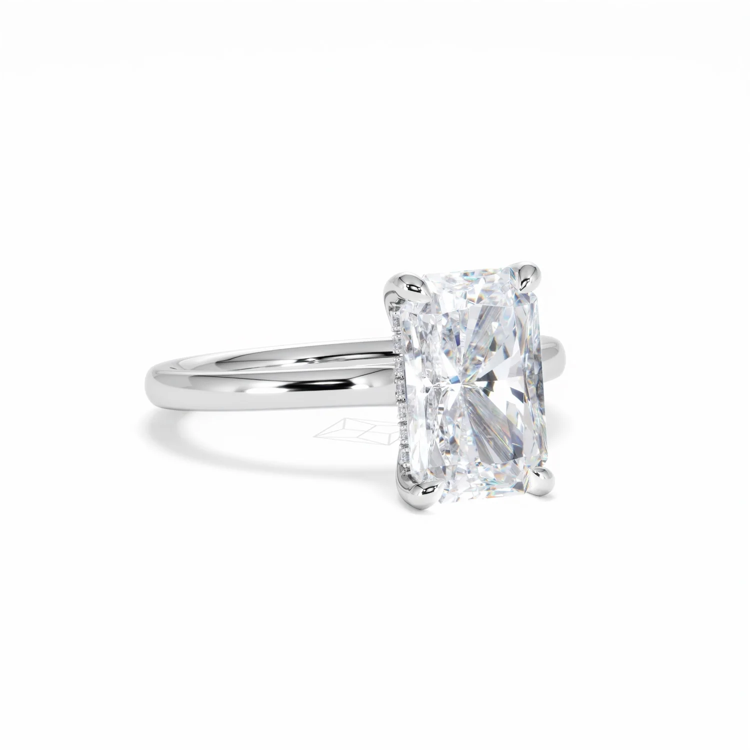 Amora Radiant 3.00ct Hidden Halo Lab Diamond Engagement Ring G/VS1 Set in 18K White Gold - Image 13