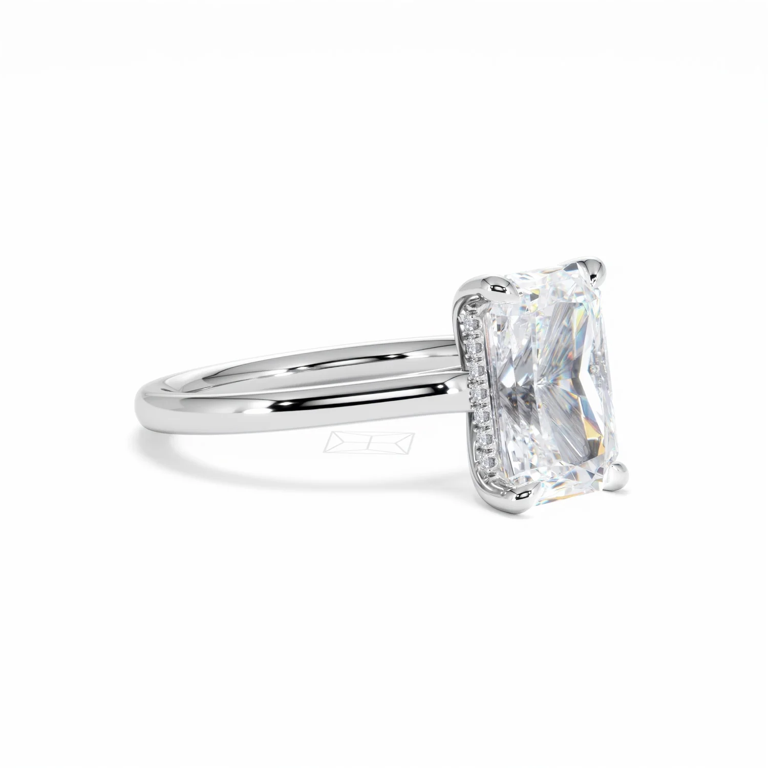 Amora Radiant 3.00ct Hidden Halo Lab Diamond Engagement Ring G/VS1 Set in 18K White Gold - Image 17