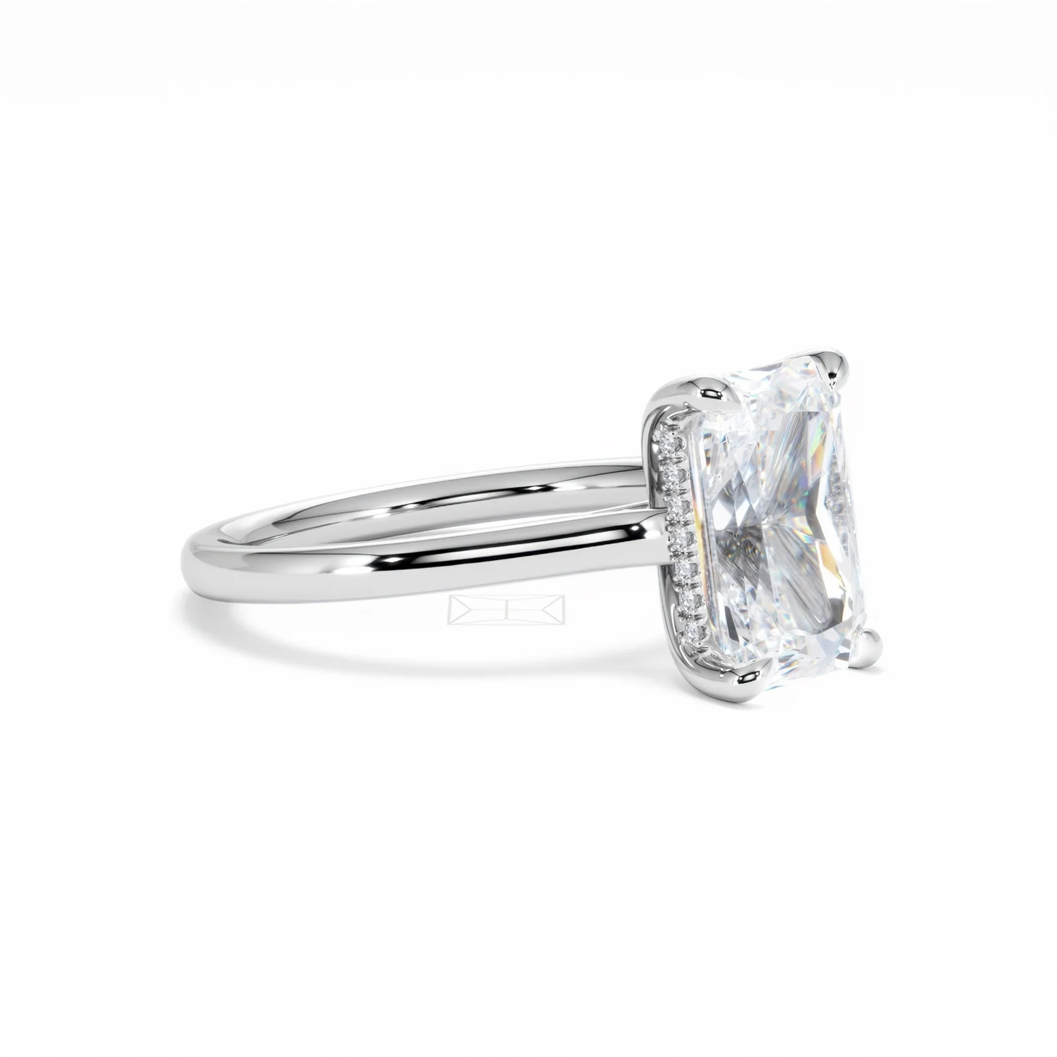 Amora Radiant 3.00ct Hidden Halo Lab Diamond Engagement Ring G/VS1 Set in 18K White Gold - Image 18