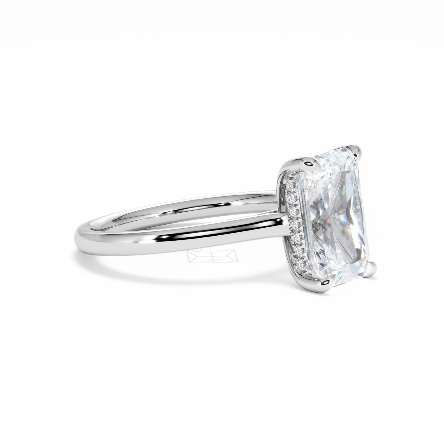 Amora Radiant 3.00ct Hidden Halo Lab Diamond Engagement Ring G/VS1 Set in 18K White Gold - Image 19
