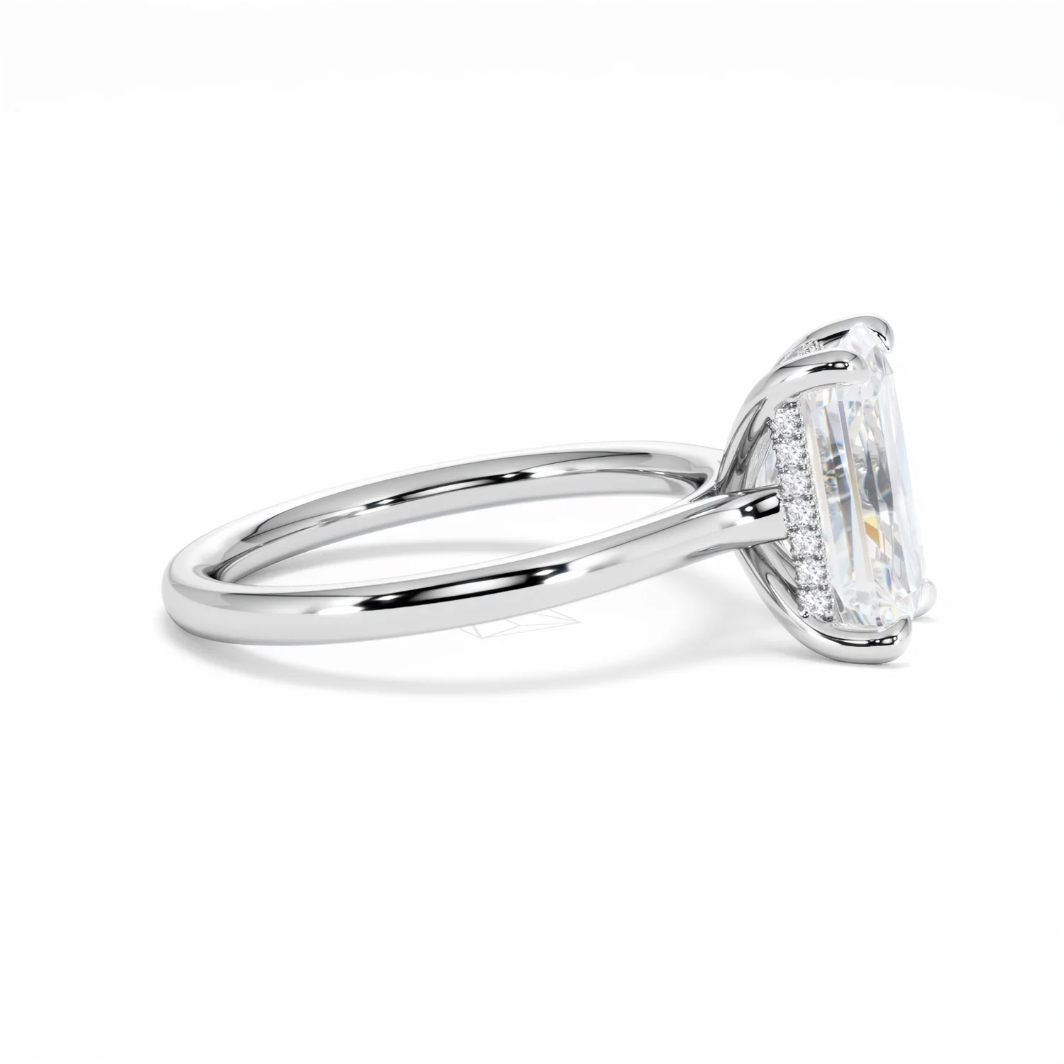 Amora Radiant 3.00ct Hidden Halo Lab Diamond Engagement Ring G/VS1 Set in 18K White Gold - Image 25