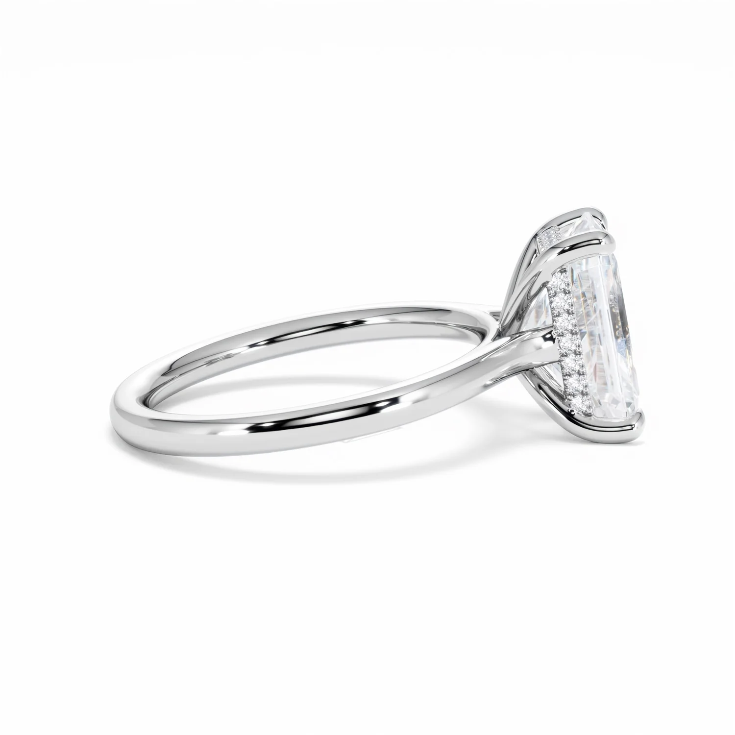 Amora Radiant 3.00ct Hidden Halo Lab Diamond Engagement Ring G/VS1 Set in 18K White Gold - Image 28