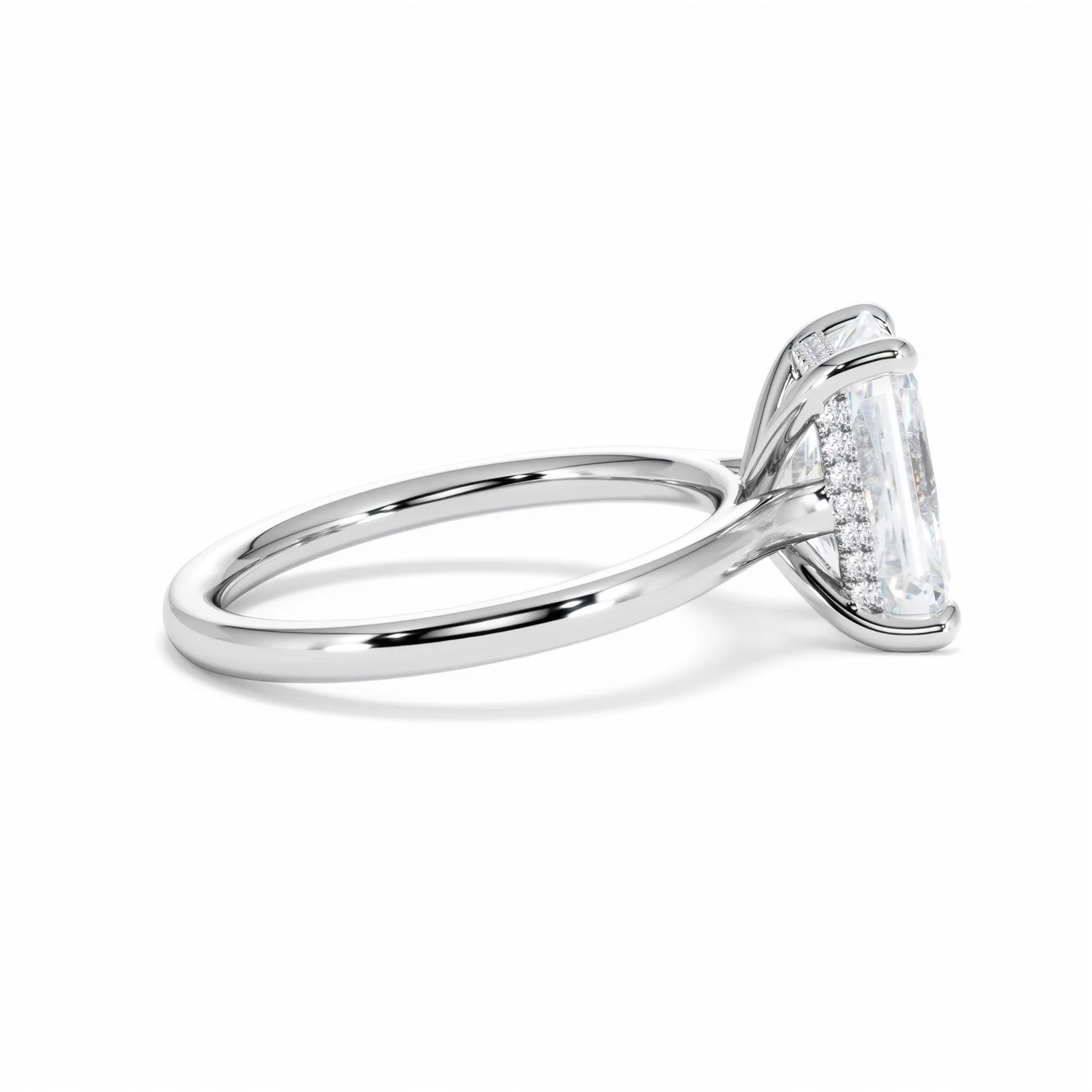 Amora Radiant 3.00ct Hidden Halo Lab Diamond Engagement Ring G/VS1 Set in 18K White Gold - Image 29
