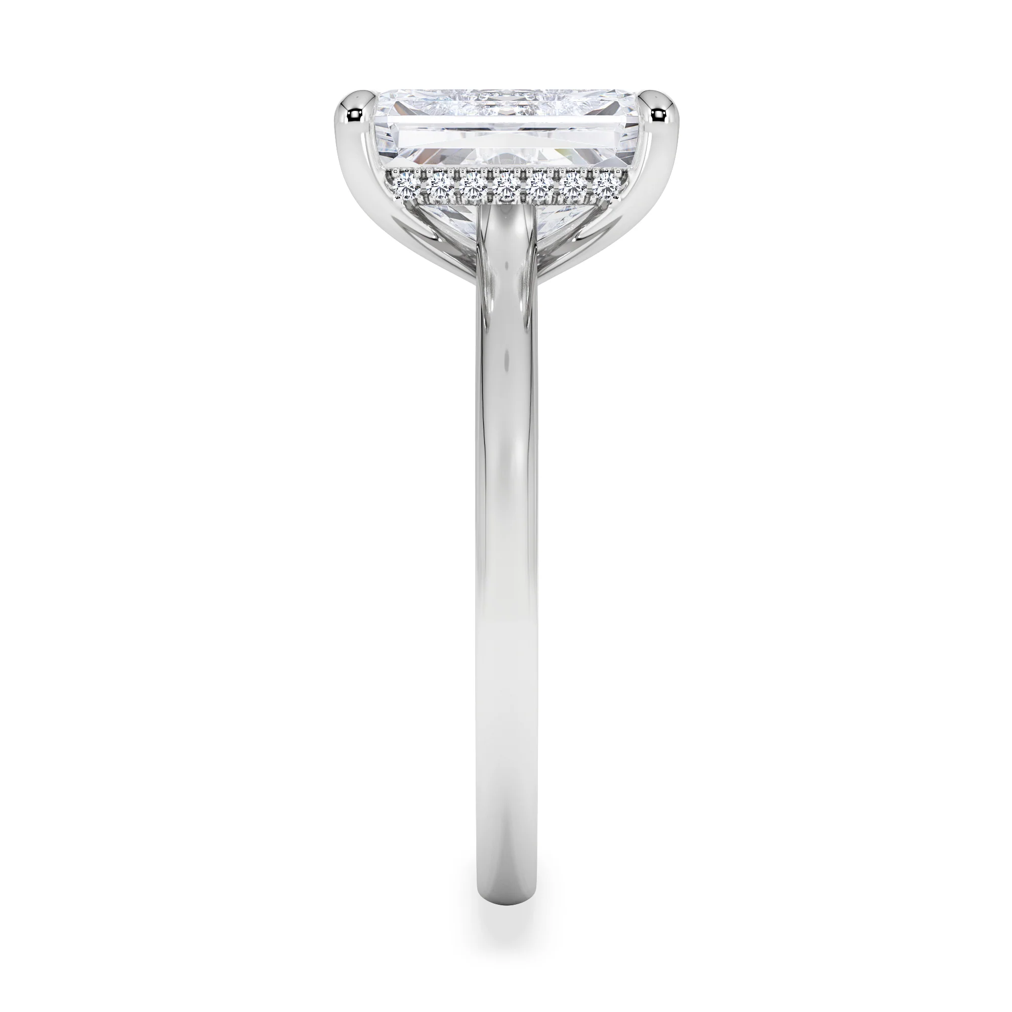 Amora Radiant 3.00ct Hidden Halo Lab Diamond Engagement Ring G/VS1 Set in 18K White Gold - Image 3