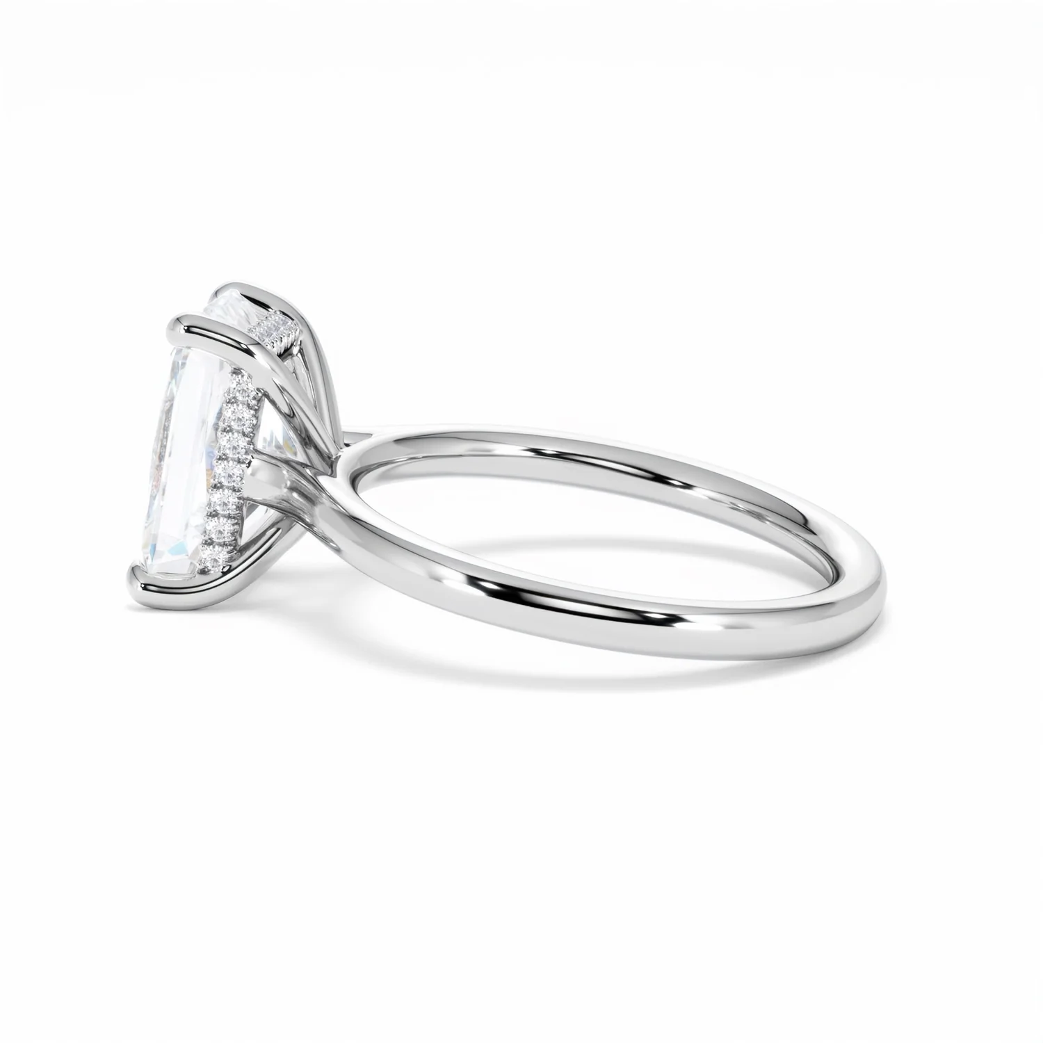 Amora Radiant 3.00ct Hidden Halo Lab Diamond Engagement Ring G/VS1 Set in 18K White Gold - Image 65