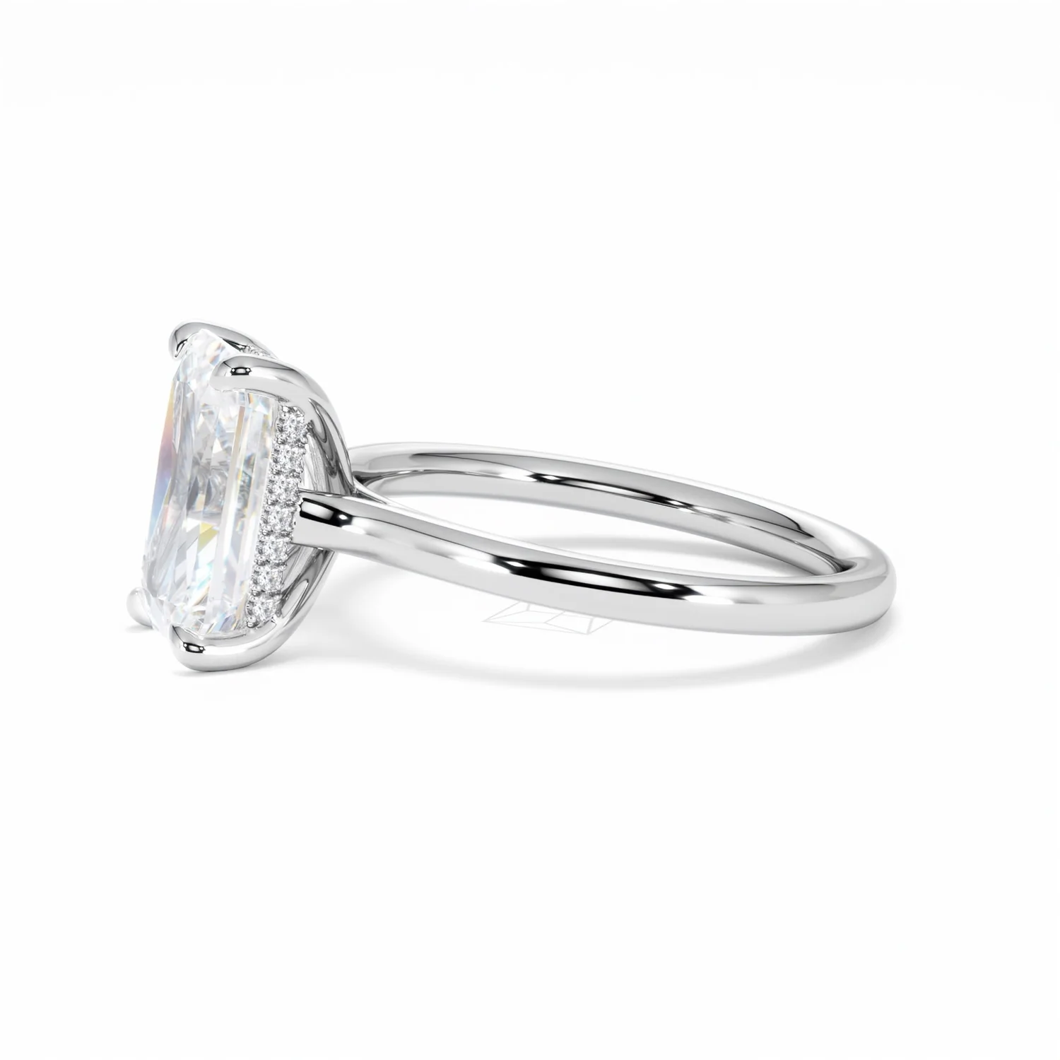 Amora Radiant 3.00ct Hidden Halo Lab Diamond Engagement Ring G/VS1 Set in 18K White Gold - Image 72