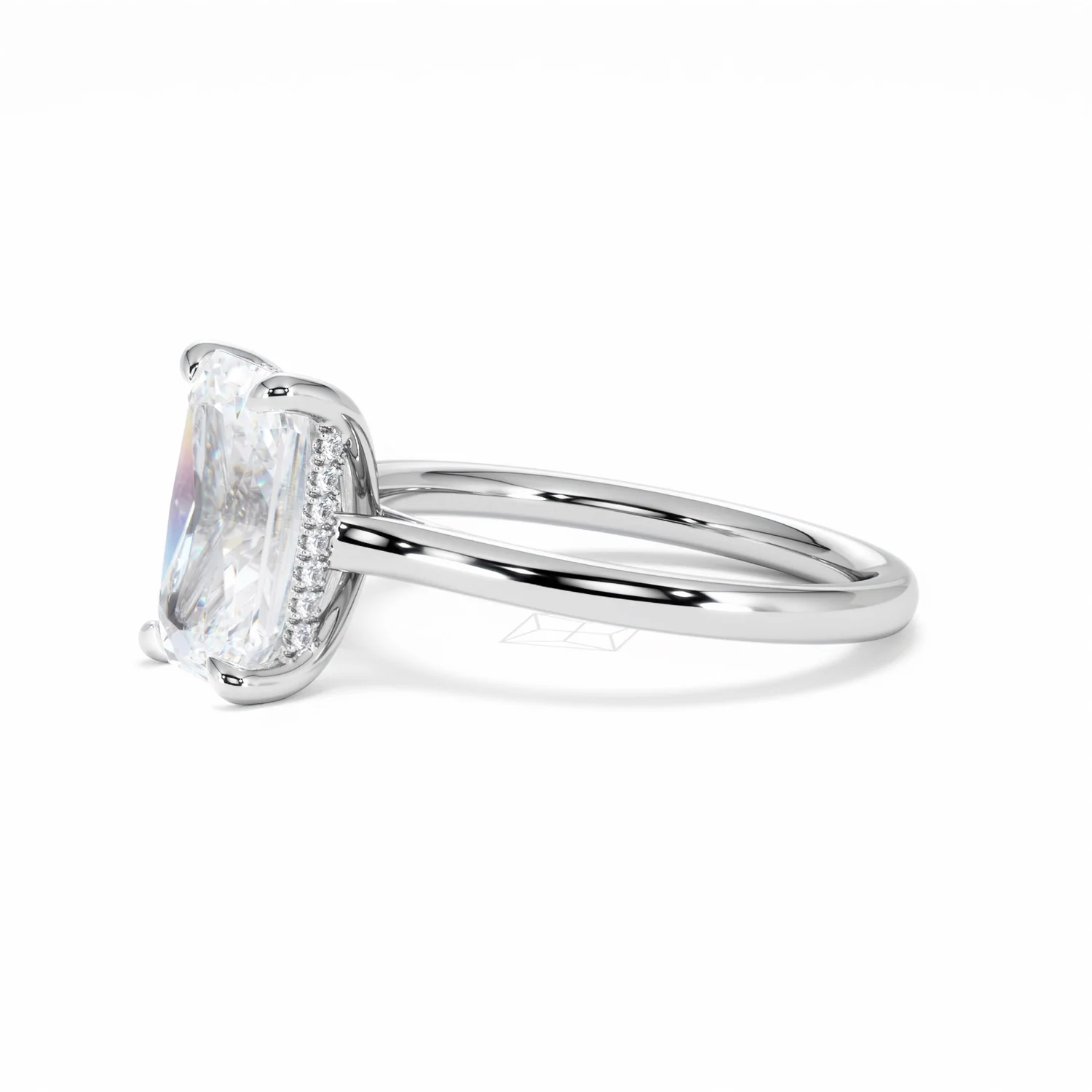 Amora Radiant 3.00ct Hidden Halo Lab Diamond Engagement Ring G/VS1 Set in 18K White Gold - Image 74