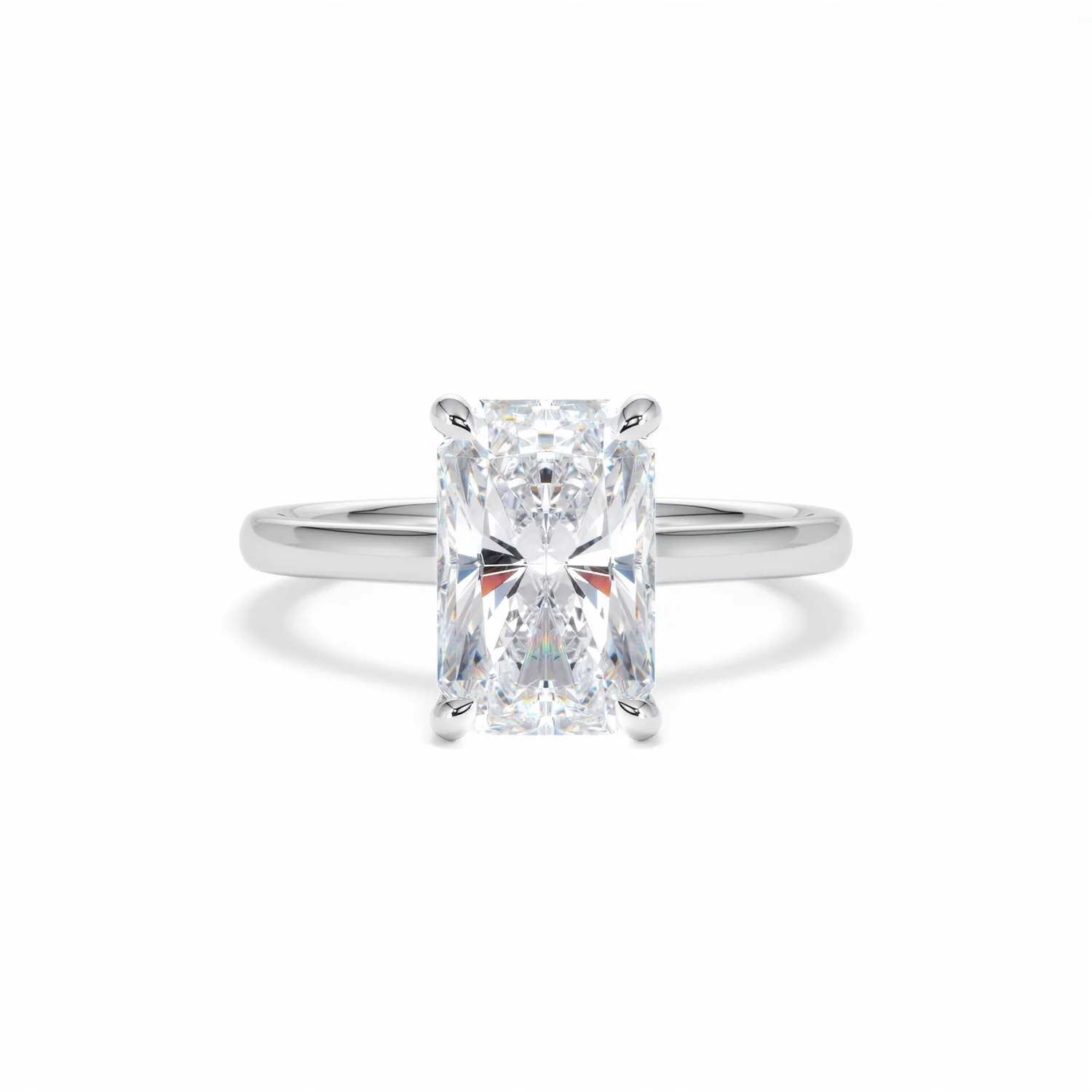 Amora Radiant 3.00ct Hidden Halo Lab Diamond Engagement Ring G/VS1 Set in 18K White Gold - Image 8