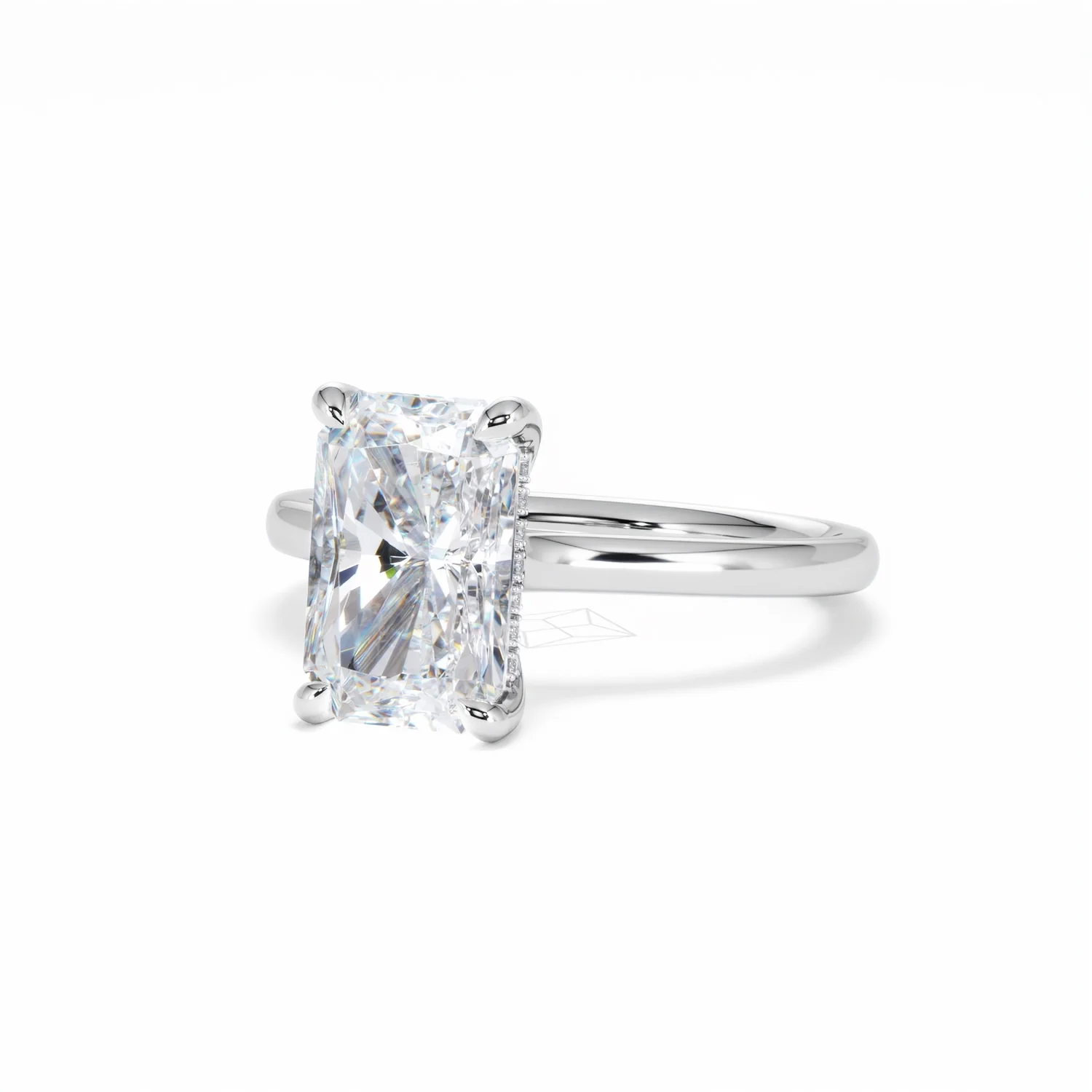 Amora Radiant 3.00ct Hidden Halo Lab Diamond Engagement Ring G/VS1 Set in 18K White Gold - Image 83