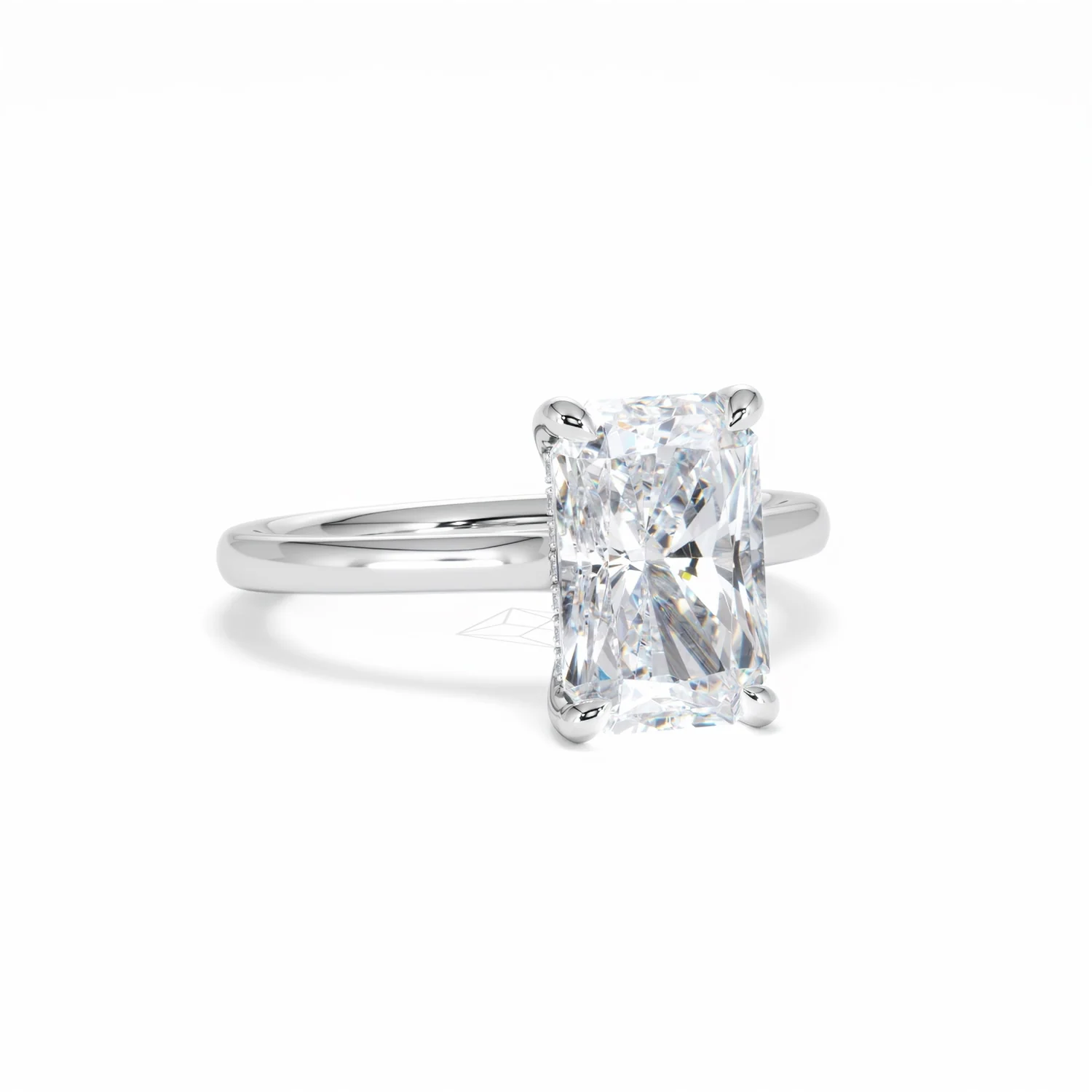 Amora Radiant 3.00ct Hidden Halo Lab Diamond Engagement Ring G/VS1 Set in Platinum - Image 12