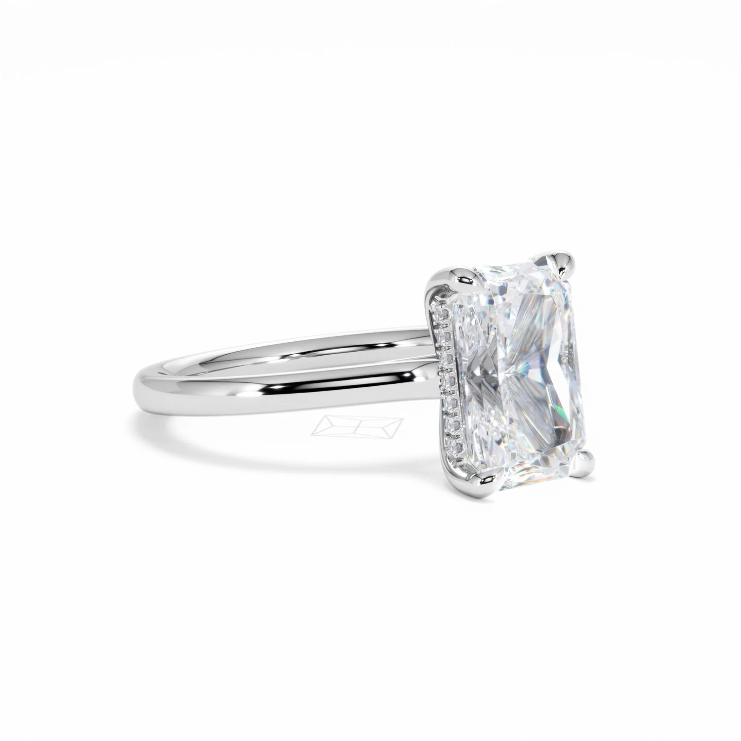 Amora Radiant 3.00ct Hidden Halo Lab Diamond Engagement Ring G/VS1 Set in Platinum - Image 16