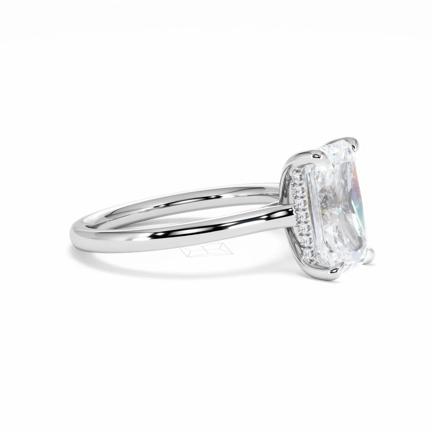 Amora Radiant 3.00ct Hidden Halo Lab Diamond Engagement Ring G/VS1 Set in Platinum - Image 21