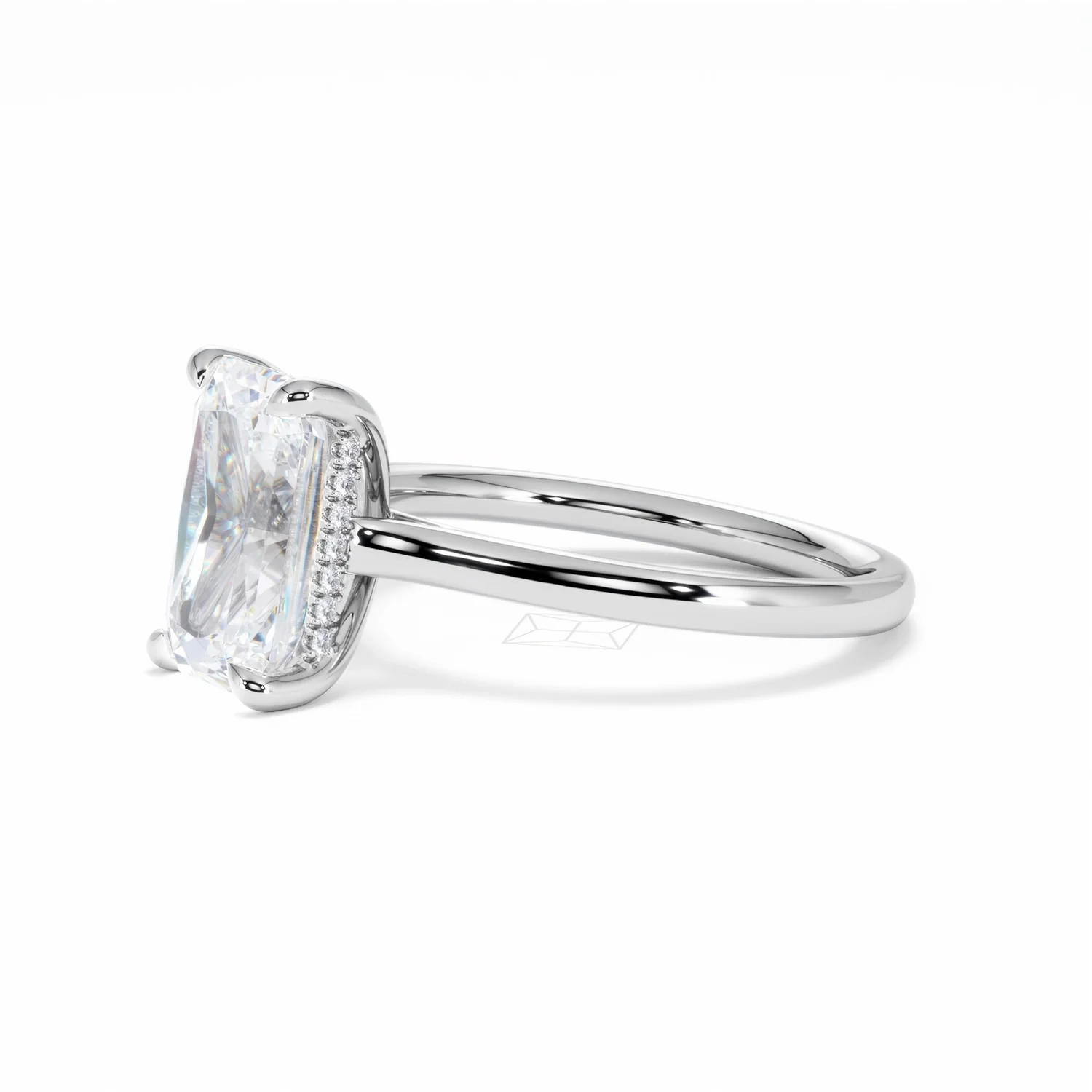 Amora Radiant 3.00ct Hidden Halo Lab Diamond Engagement Ring G/VS1 Set in Platinum - Image 75