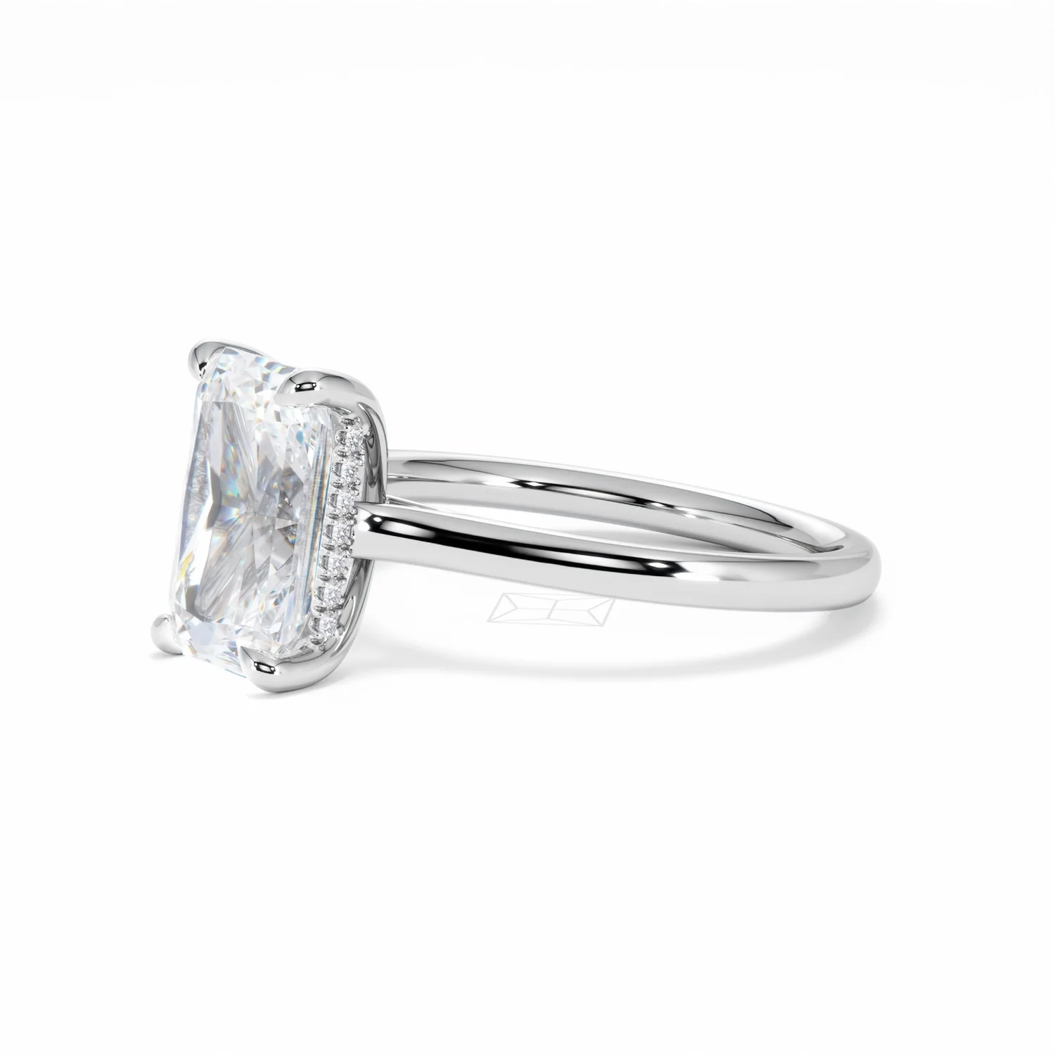 Amora Radiant 3.00ct Hidden Halo Lab Diamond Engagement Ring G/VS1 Set in Platinum - Image 76