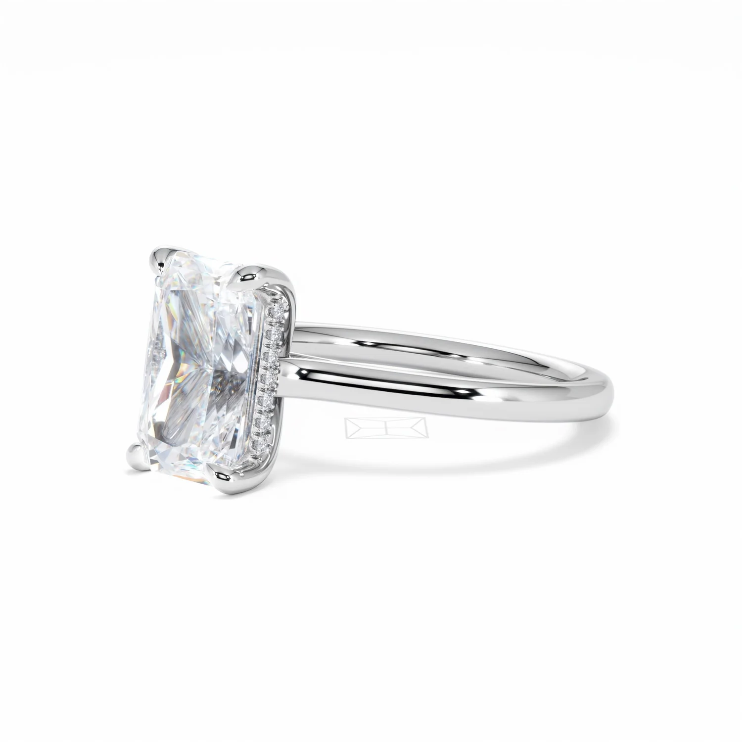 Amora Radiant 3.00ct Hidden Halo Lab Diamond Engagement Ring G/VS1 Set in Platinum - Image 78