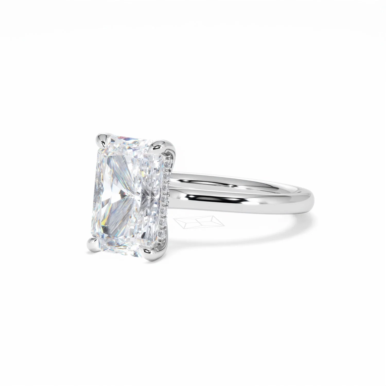 Amora Radiant 3.00ct Hidden Halo Lab Diamond Engagement Ring G/VS1 Set in Platinum - Image 81