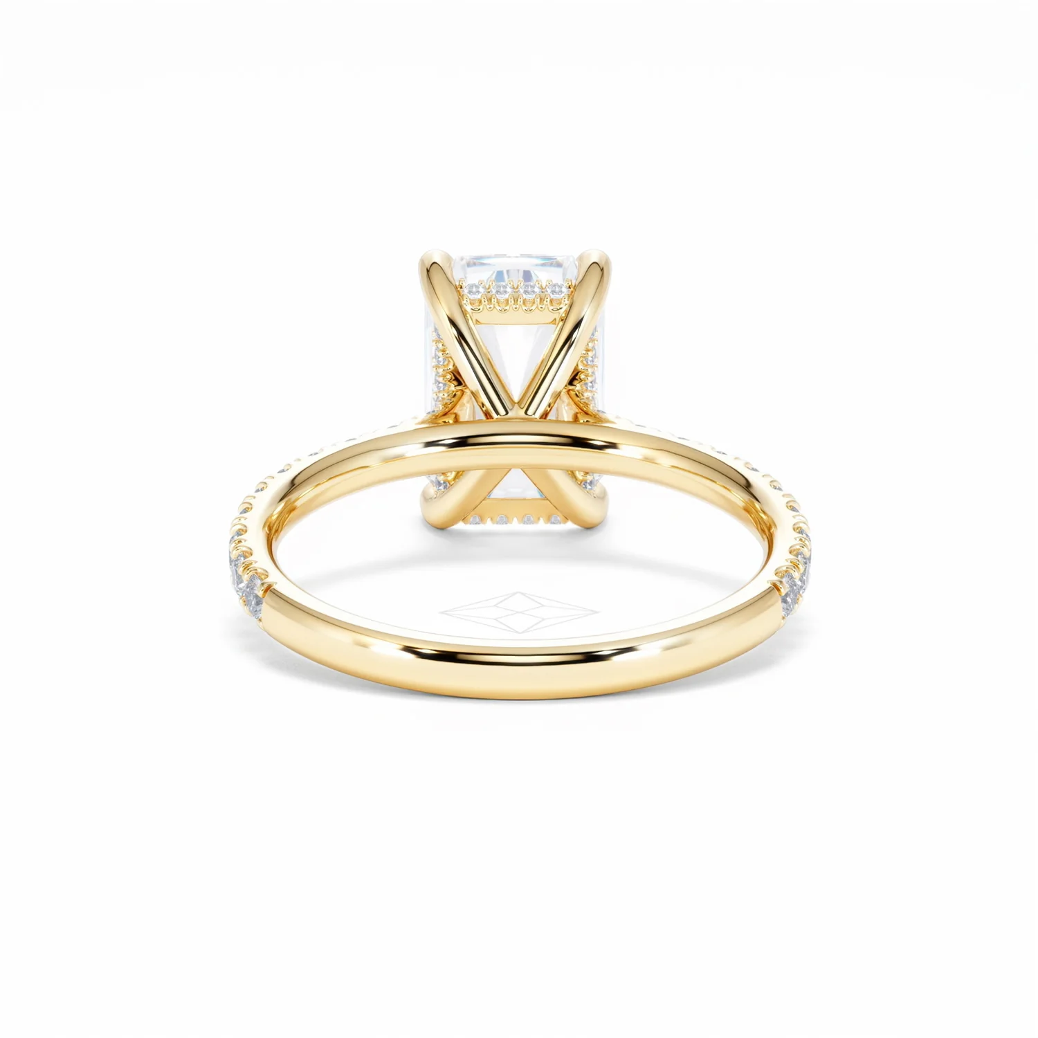 Amora Radiant 3.00ct Hidden Halo Lab Diamond Engagement Ring With Side Stones Set in 18K Gold - Image 50