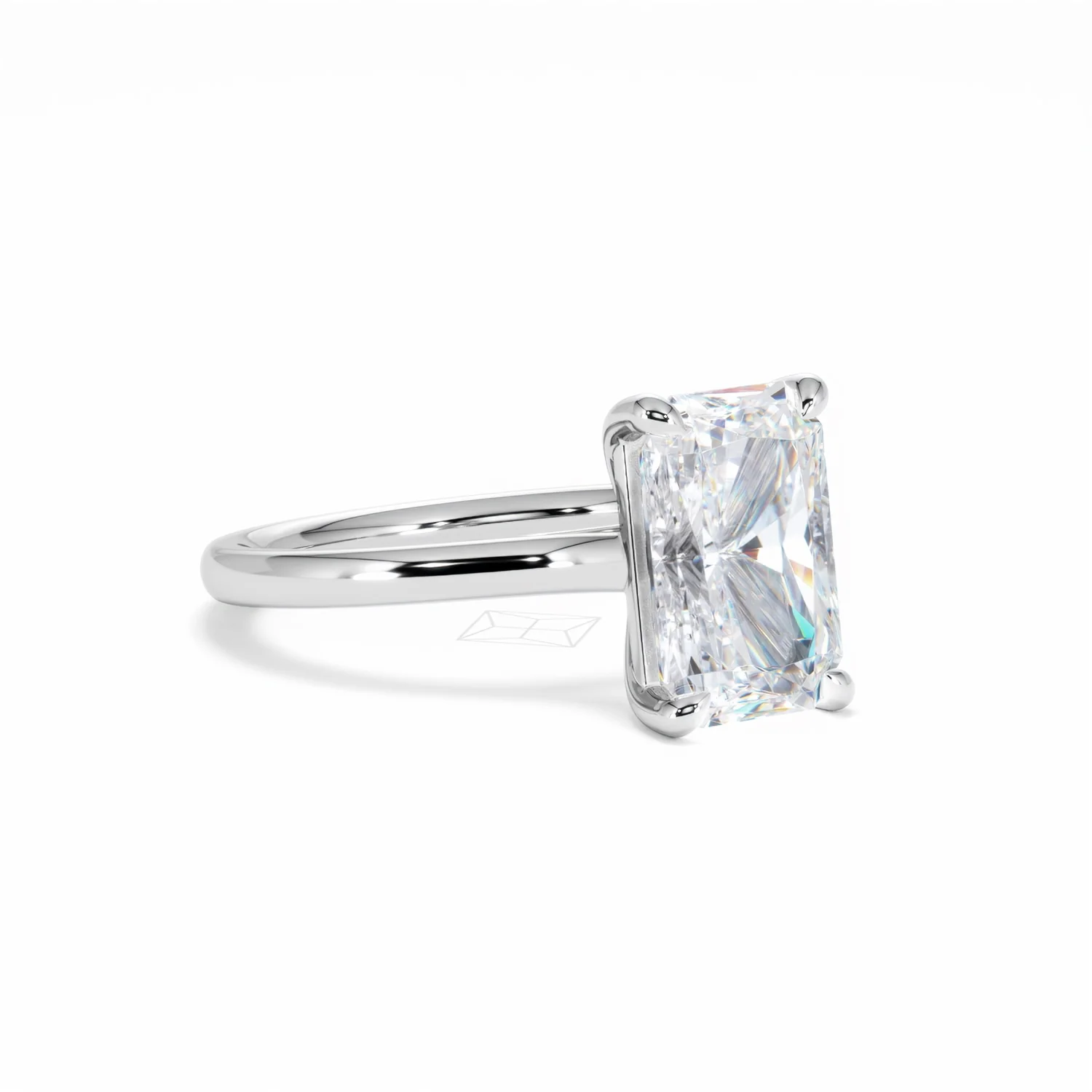 Amora Radiant 3.00ct Lab Diamond Engagement Ring G/VS1 Set in 18K White Gold - Image 15