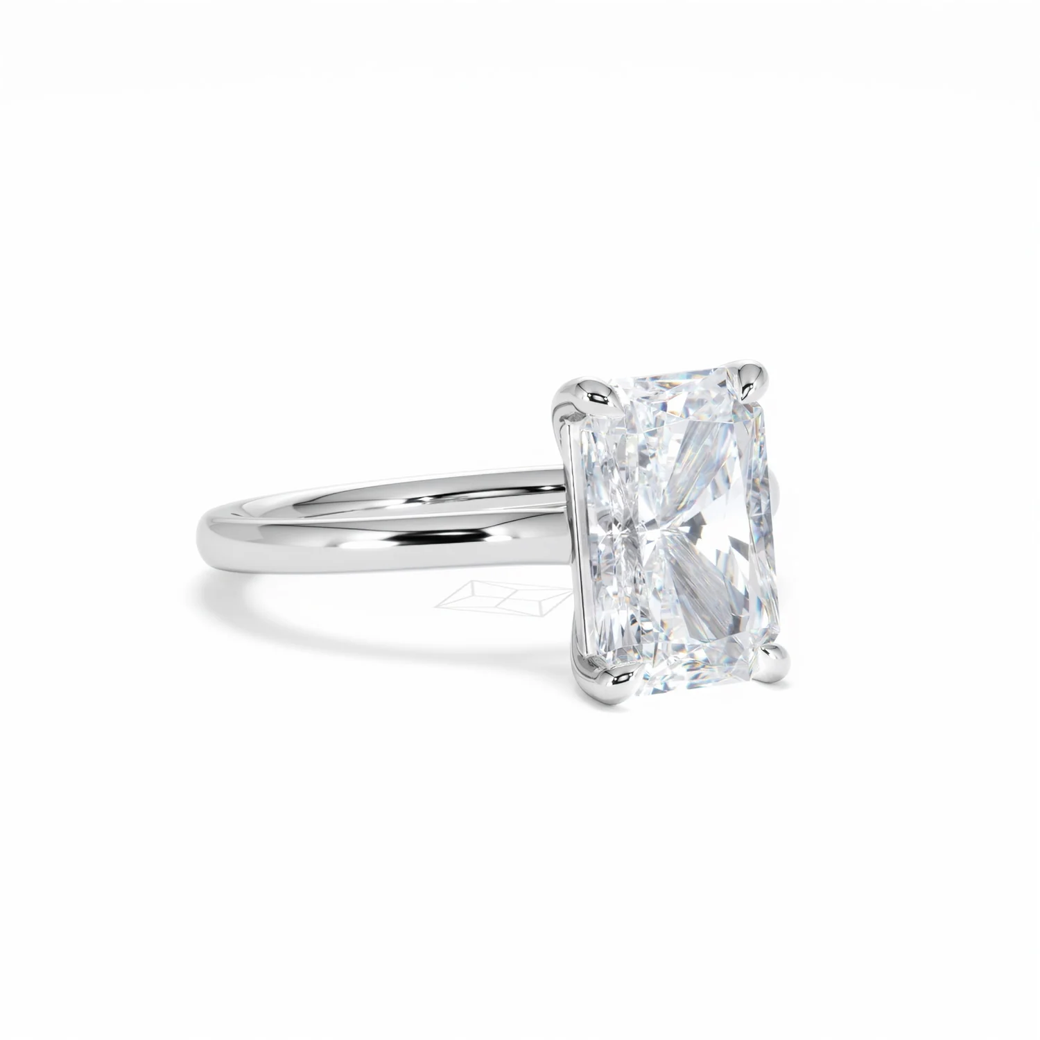 Amora Radiant 3.00ct Lab Diamond Engagement Ring G/VS1 Set in Platinum - Image 14